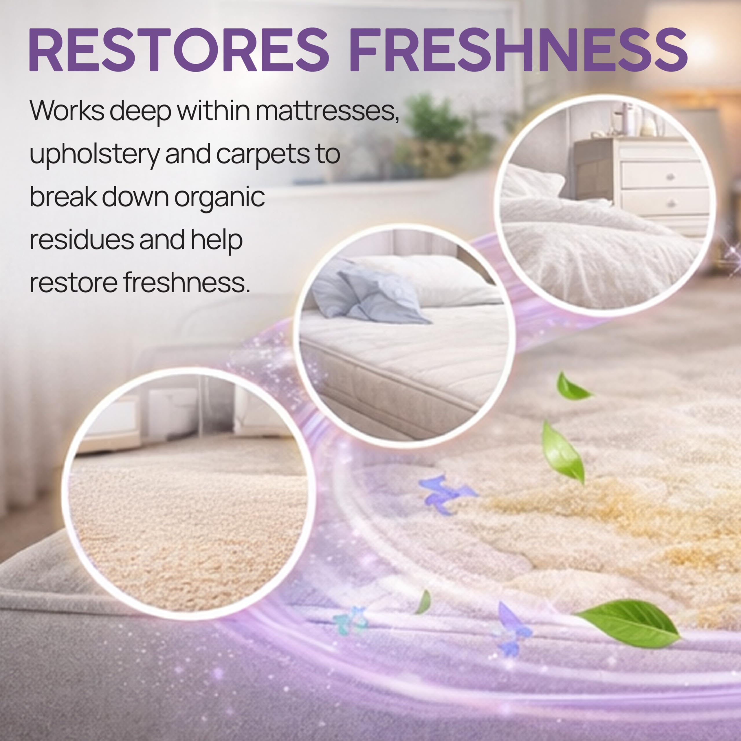 Cleanzyme Enzyme Mattress Stain Remover - Urine & Odour Eliminator | 500ml Spray Bottle | Fresh Scent 2