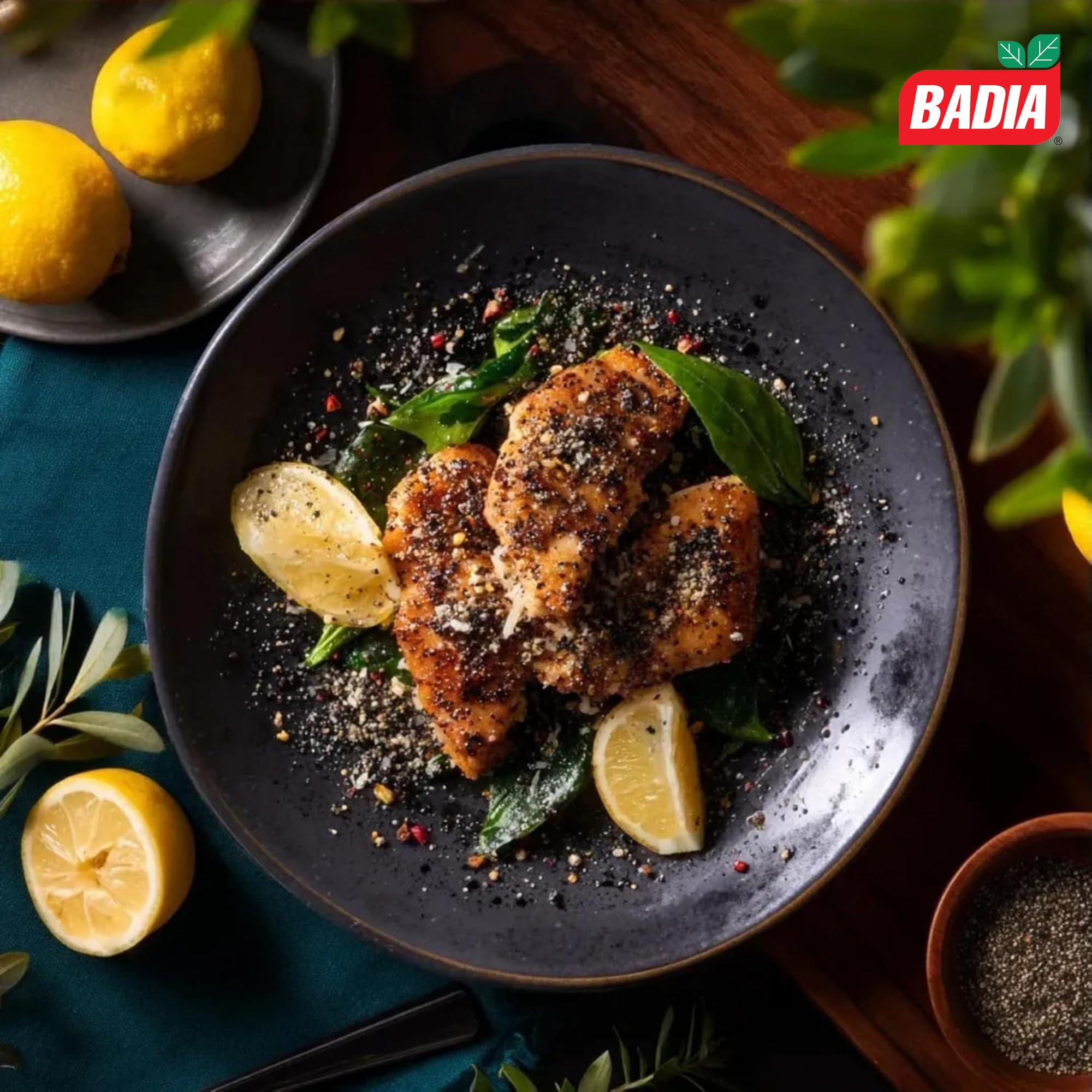 Badia Lemon Pepper Seasoning - Catering Size, Bright Lemon & Pepper Flavor | 680.4g 4