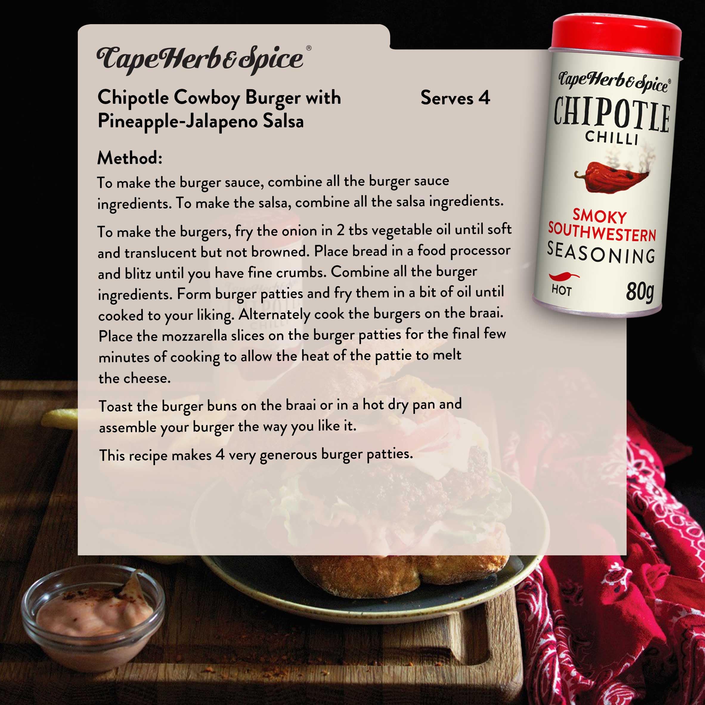 Cape Herb & Spice - Chipotle Chilli Smokey Southwestern Seasoning Condiment 5