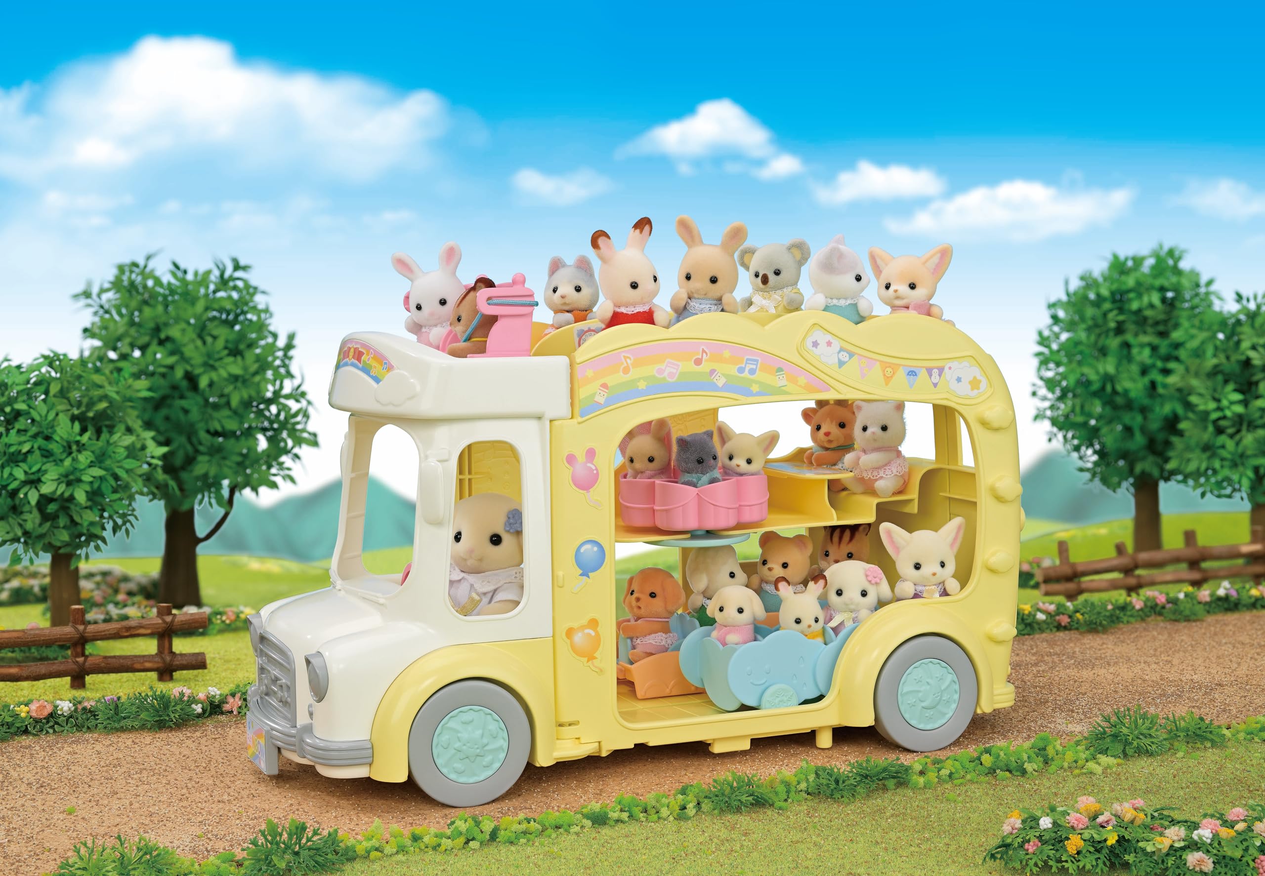 Sylvanian Families Rainbow Fun Nursery Bus Playset | Seats 28 Babies | Model 5744 3