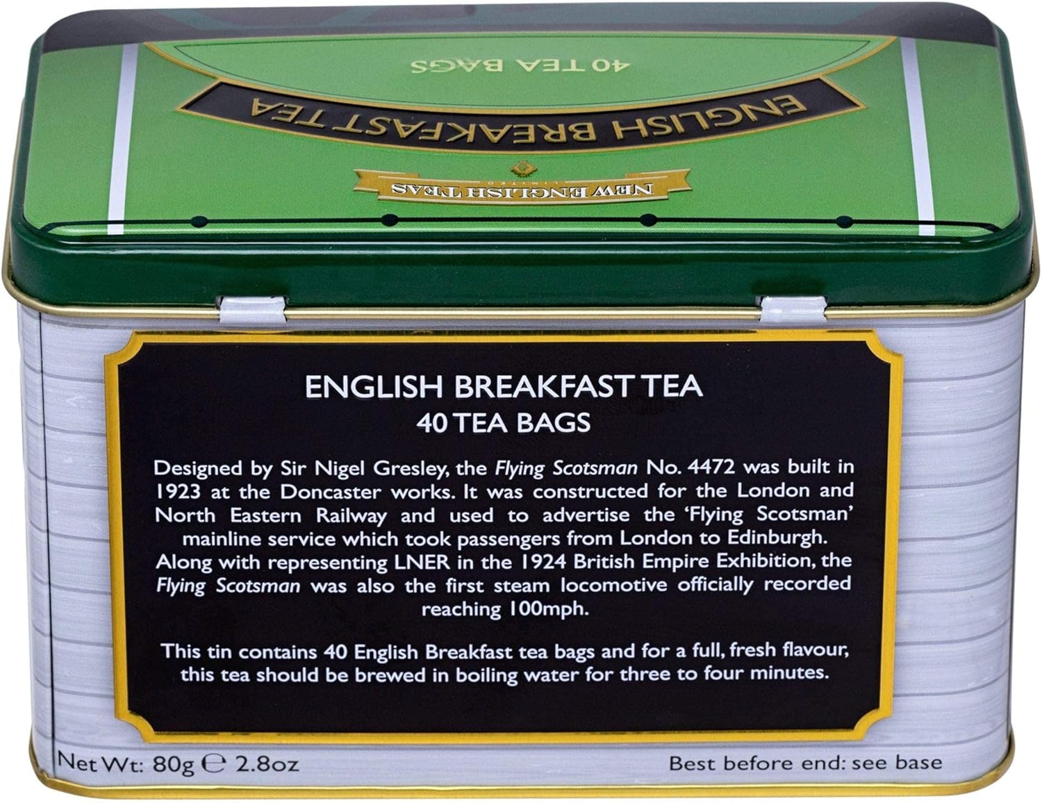 New English Teas Flying Scotsman Tea Caddy - 40 English Breakfast Teabags 5