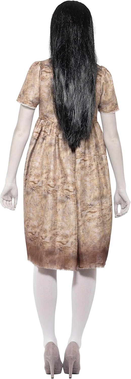 Smiffys Women's Evil Spirit Costume - Grey Decayed Dress & Wig [Model 47561S, Halloween, Themed Parties]