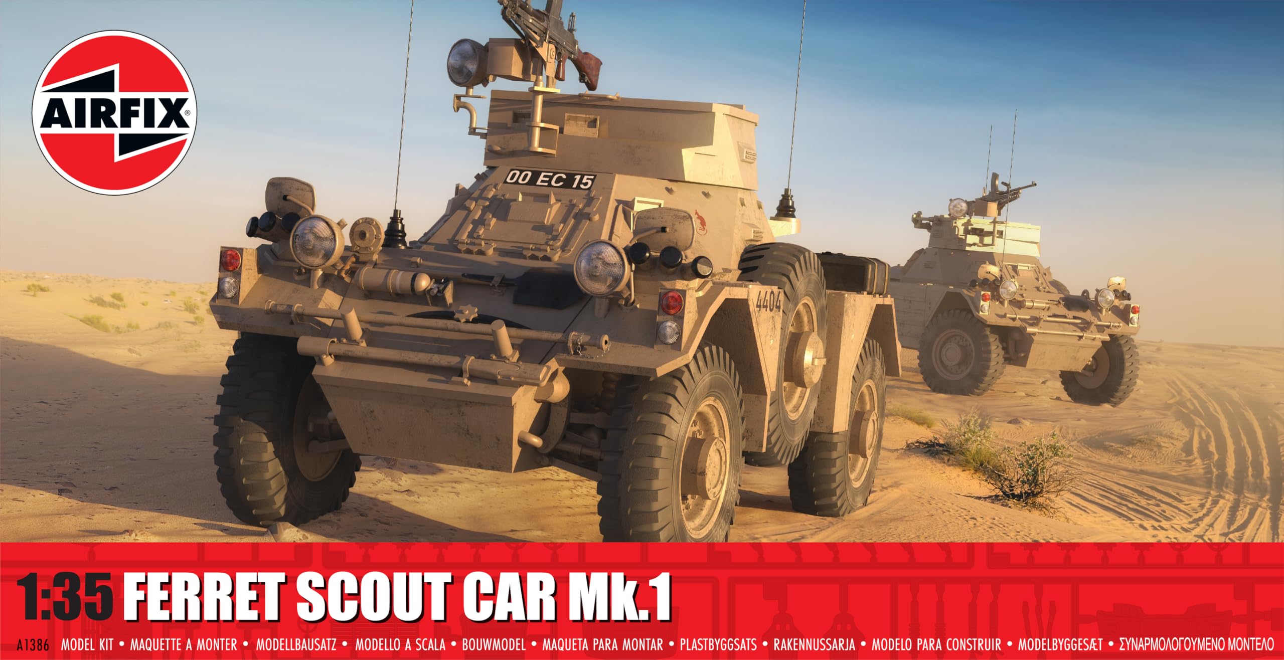 Airfix A1386 Ferret Scout Car Mk 1 Military Model Building Kit | Scale 1:35 | Skill Level 2 1