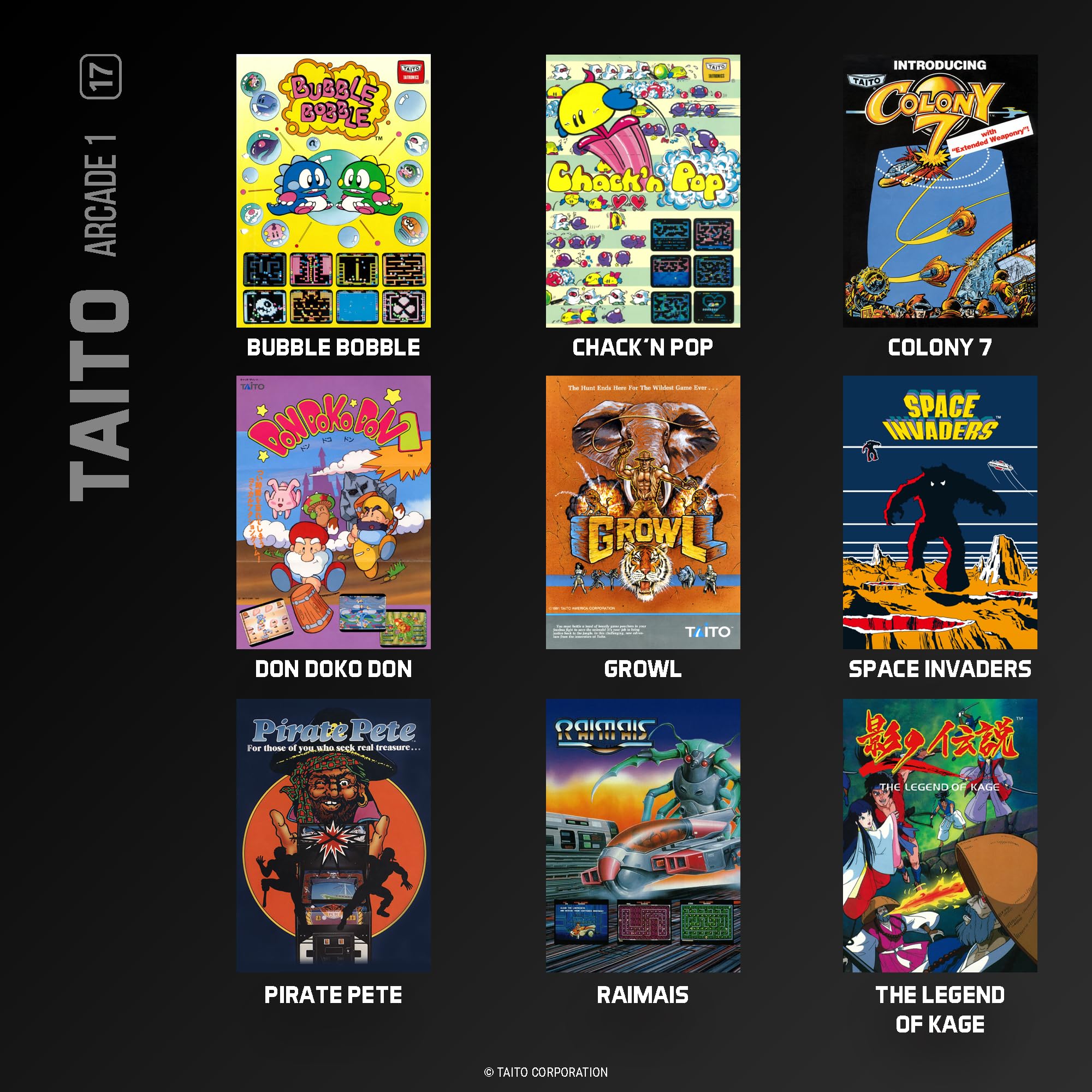 Taito Arcade 1 - Evercade Cartridge 6