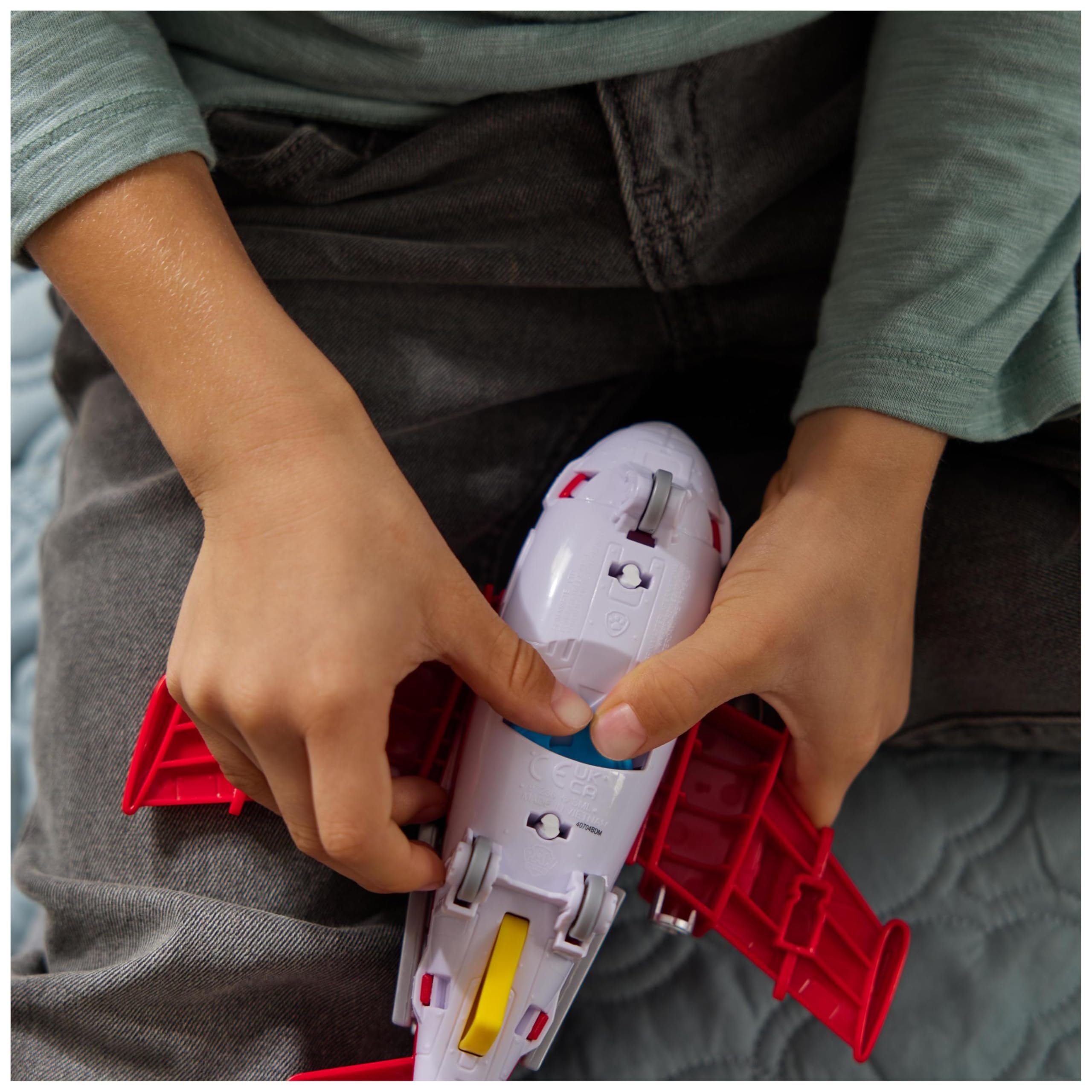 Paw Patrol Air Rescue Marshall Action Figure & Hero Hydro Plane Toy - Fire Rescue Vehicle with Water Disk Launcher 7