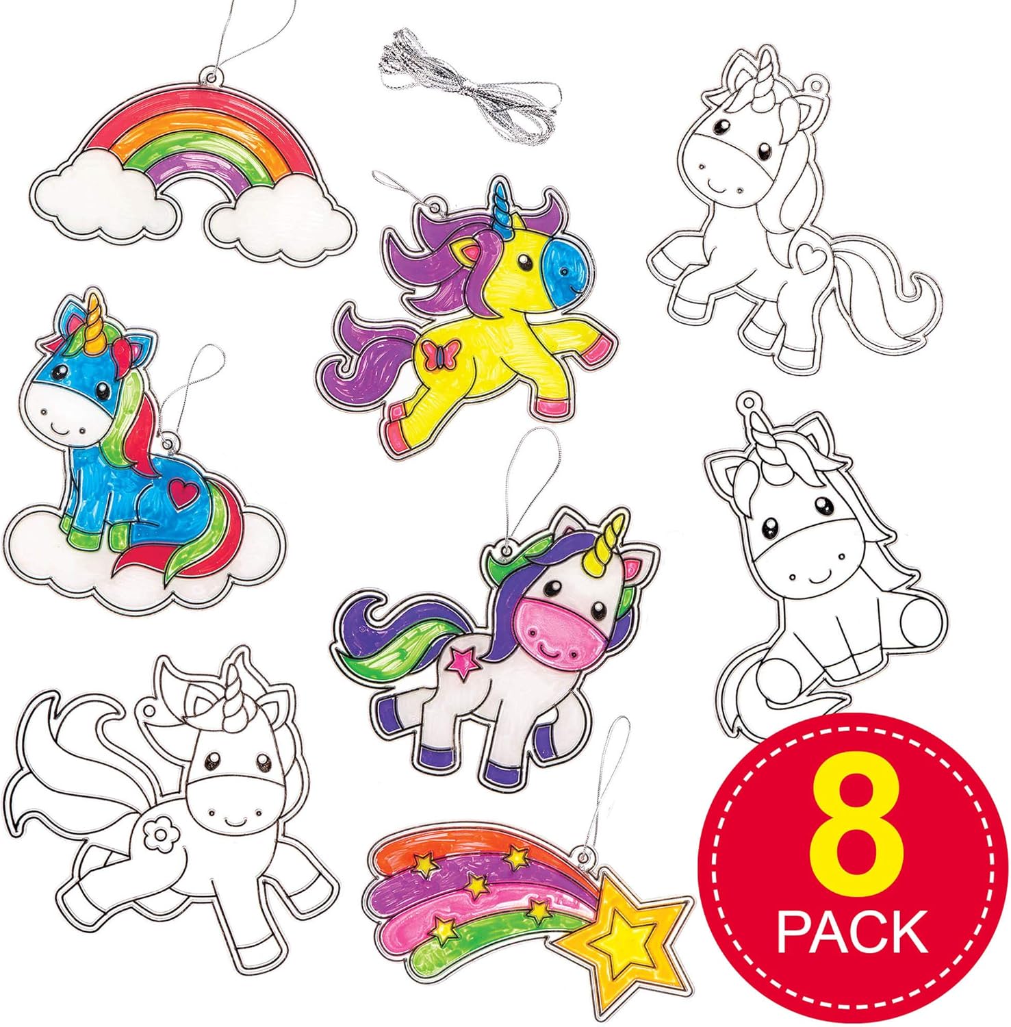 Baker Ross Unicorn Suncatcher Decorations - Arts & Crafts Kit for Kids 5