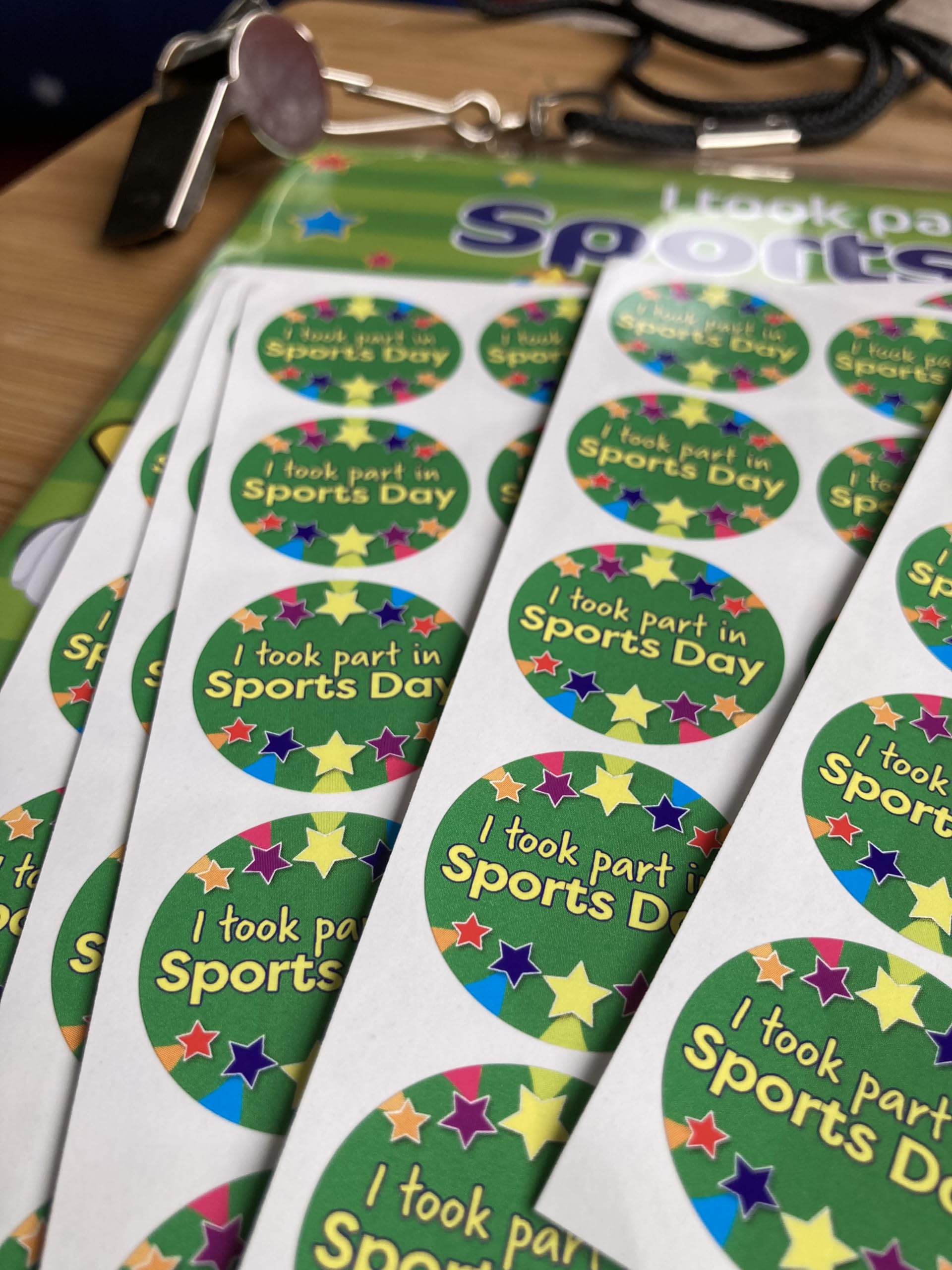 SuperStickers 'I Took Part In Sports Day' Round Labels - 125 Pack, 28mm