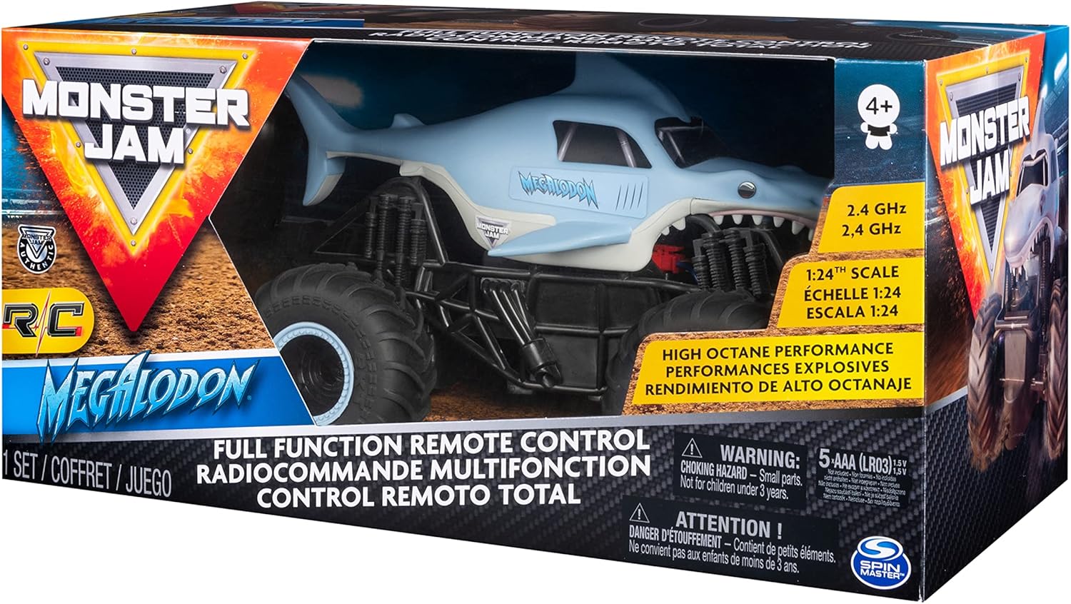 Monster Jam Megalodon Remote Control Truck - 1:24 Scale, 2.4 GHz, Ages 4+ 6