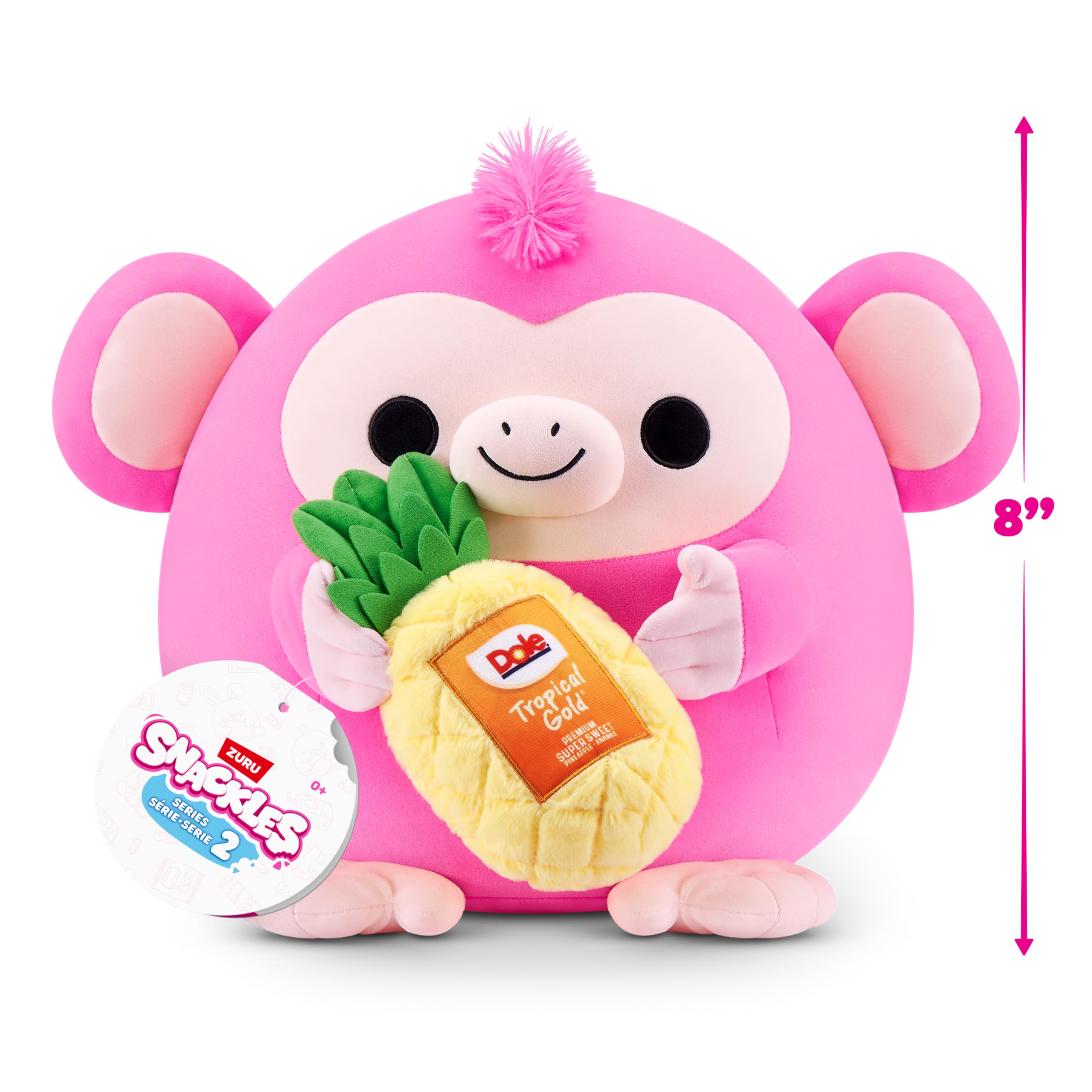 Snackles Dole Pineapple Monkey Plush Toy - 20 cm Soft Cotton Stuffed Toy | Series 2 Wave 2 3