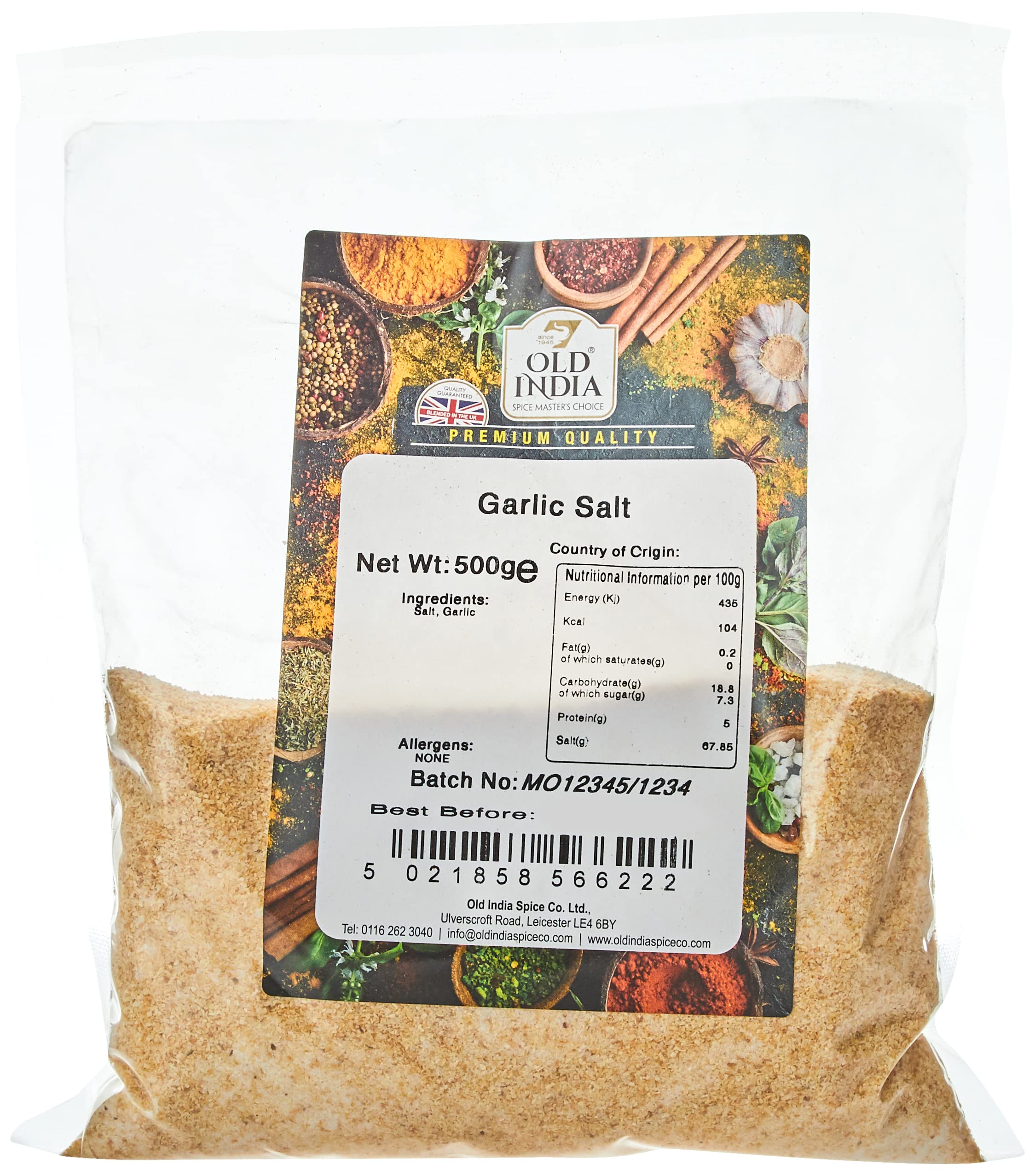Old India Garlic Salt - 100% Natural Flavor Enhancer | 500g Bag