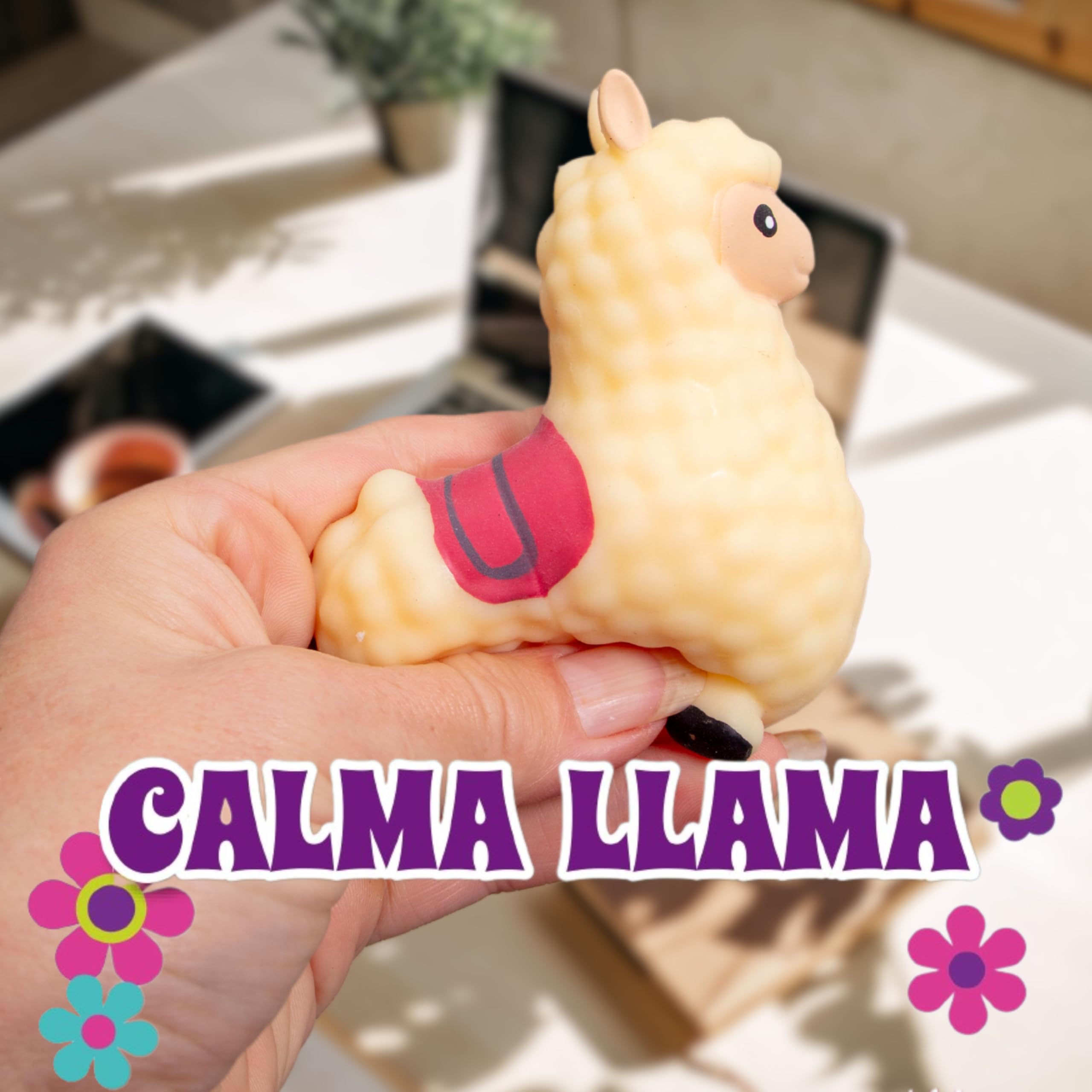 Calma Llama Fun Stress Relief Squeeze Toy | Multicoloured Silicone Fidget for Anxiety | Office Desk Accessory & Gift 7