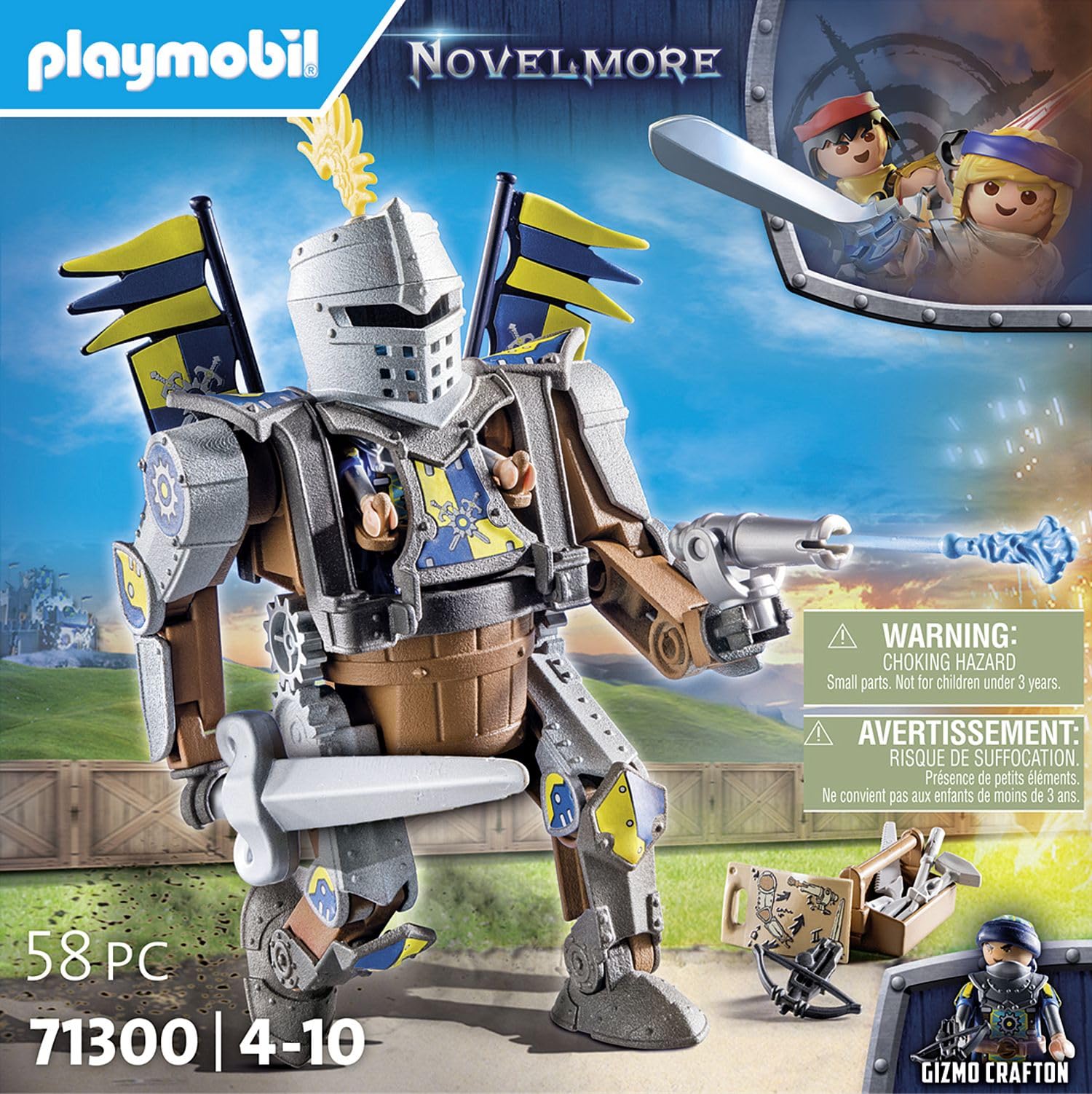 Playmobil 71300 Novelmore Combat Robot Playset - Knight Gizmo Crafton with Action Figure & Accessories, Ages 4+ 6