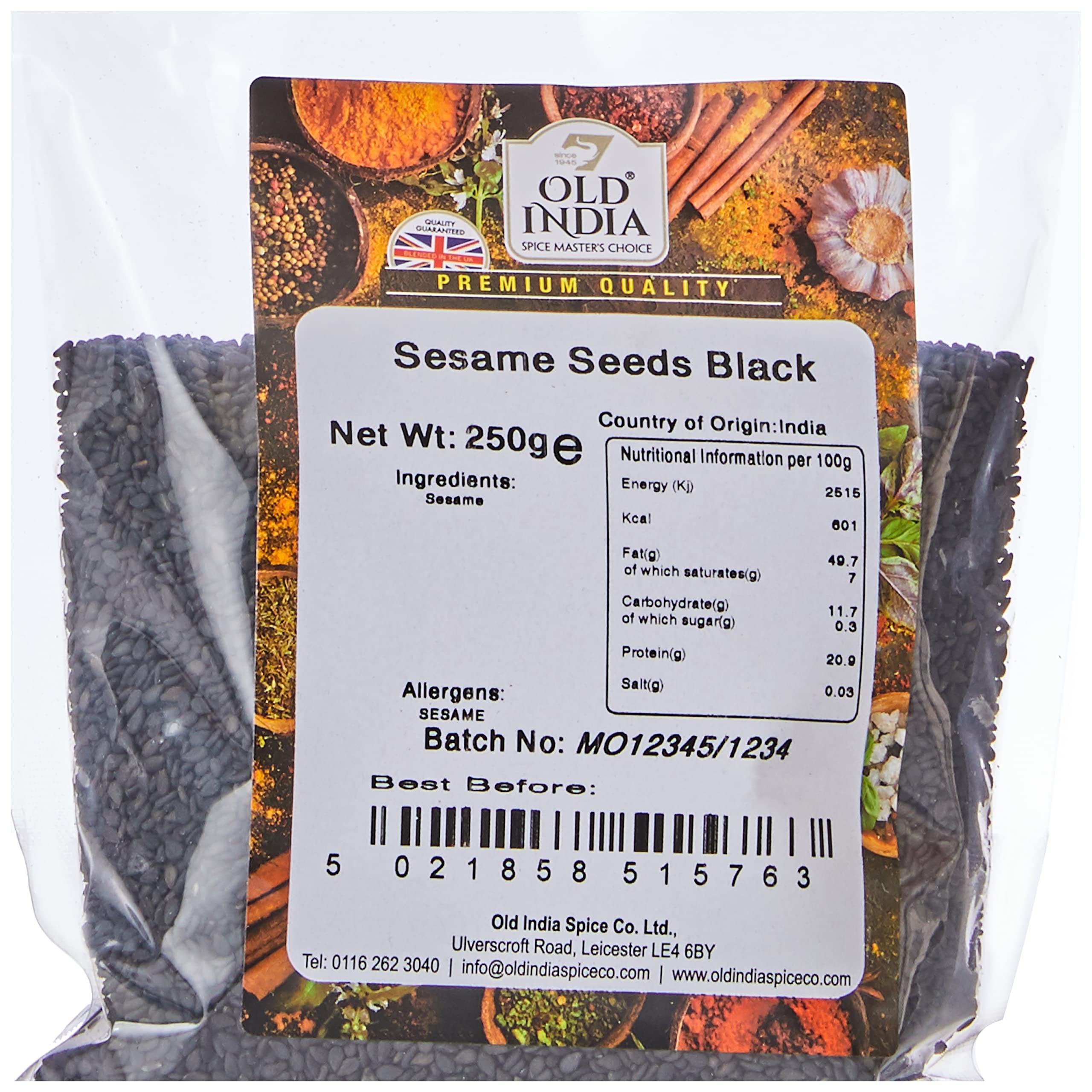 Old India Black Sesame Seeds - 250g Natural & GMO Free 2