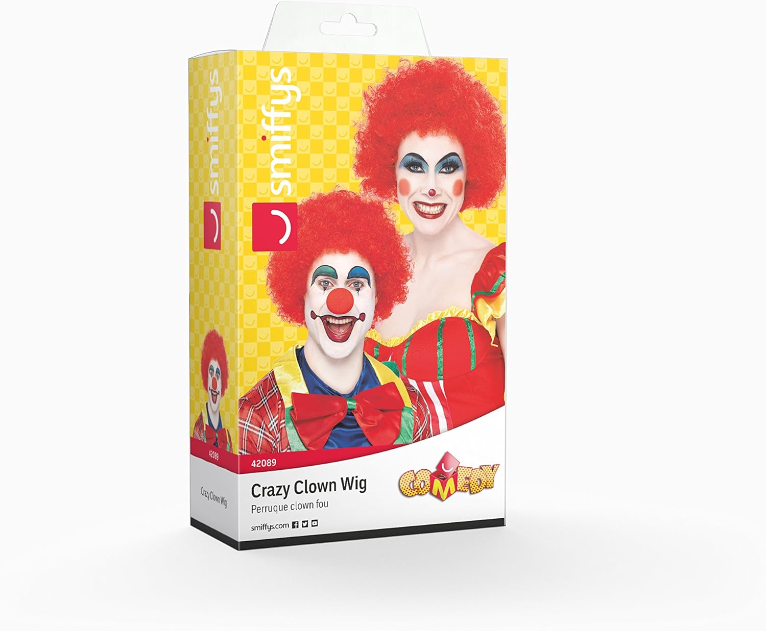 Smiffys Crazy Clown Wig, Red, One Size