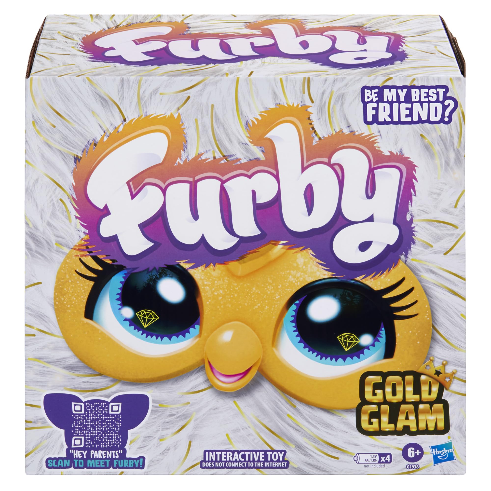 Furby Gold Glam Interactive Plush Toy - Voice-Activated Singing & Dancing Pet with Lights, Ages 6+ 6