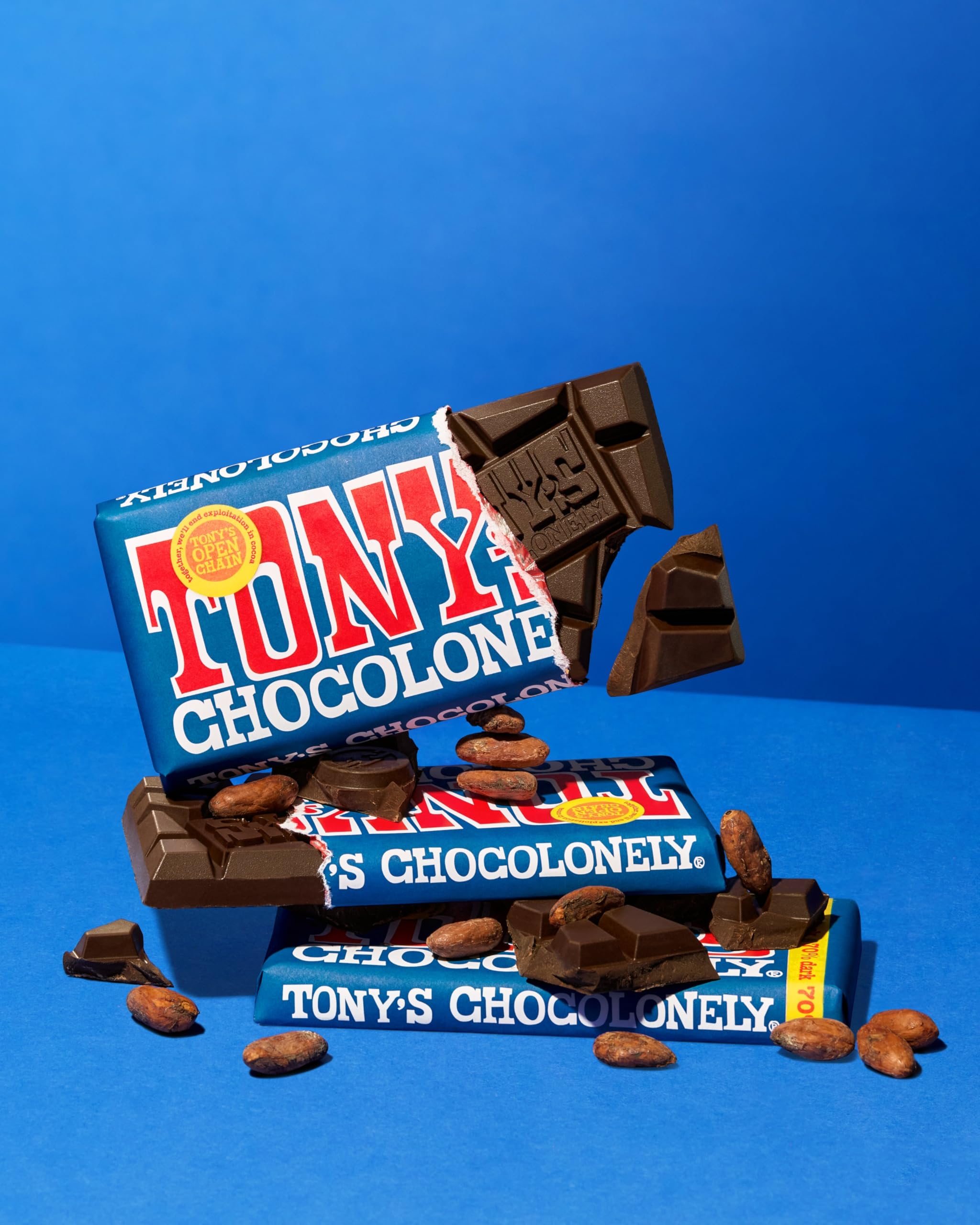 Tony's Chocolonely Dark Chocolate Bar 70% Belgian Fairtrade - 180g, Vegan, Gift 5
