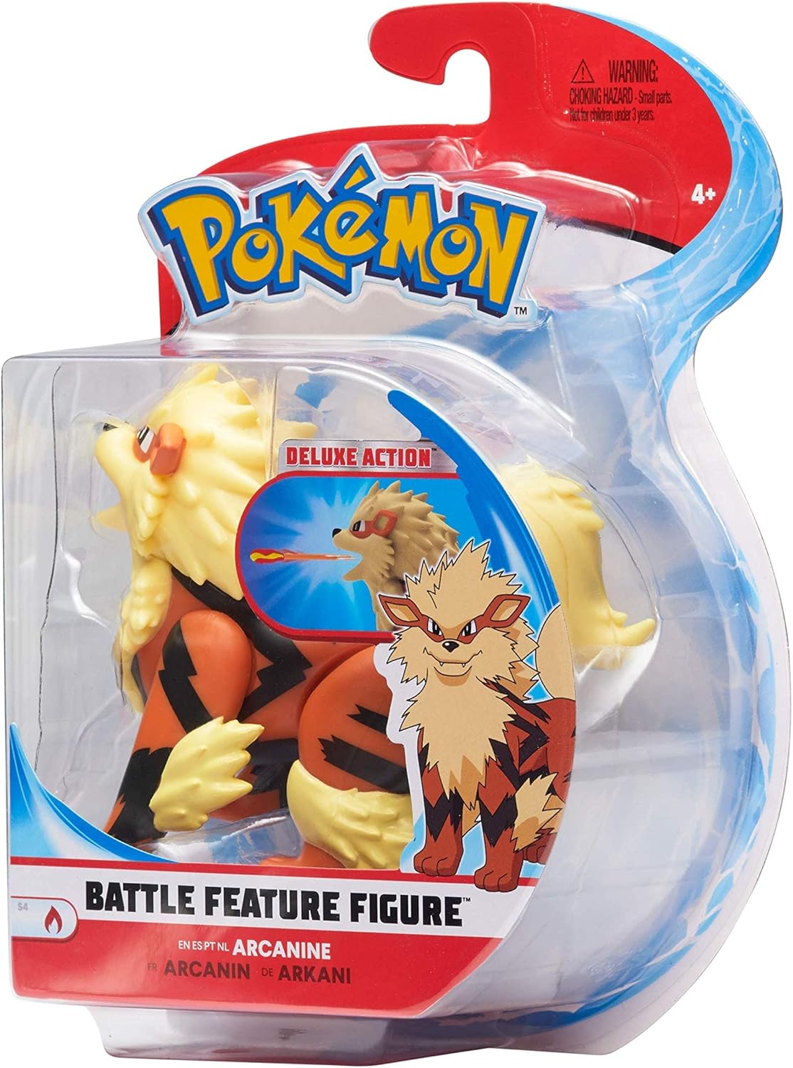 Arcanine Battle Feature Figure - 4.5-Inch Action Figure with Fire Missile Attack 4