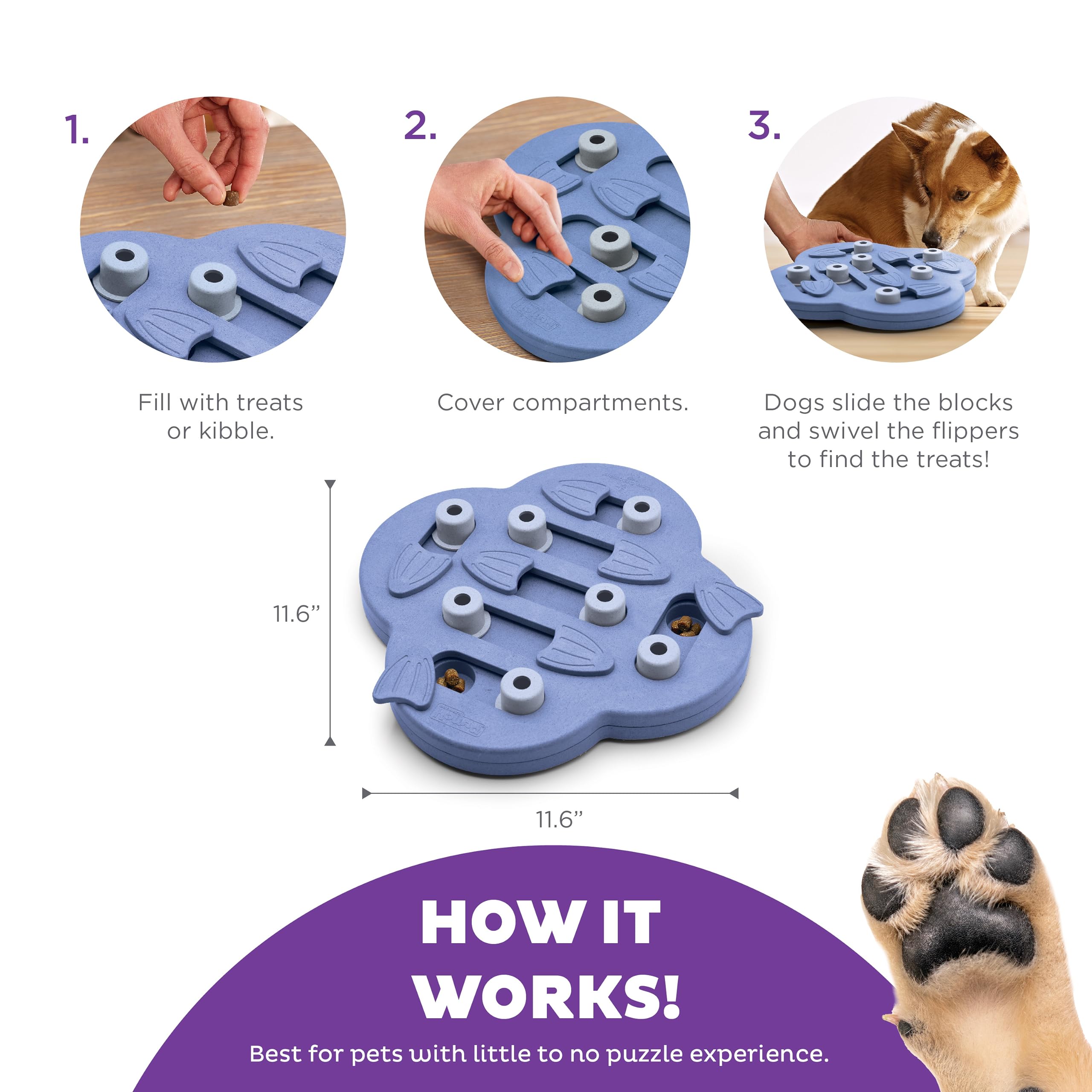 Outward Hound Nina Ottosson Dog Hide N' Slide Purple Interactive Treat Puzzle - Level 2 Intermediate 3