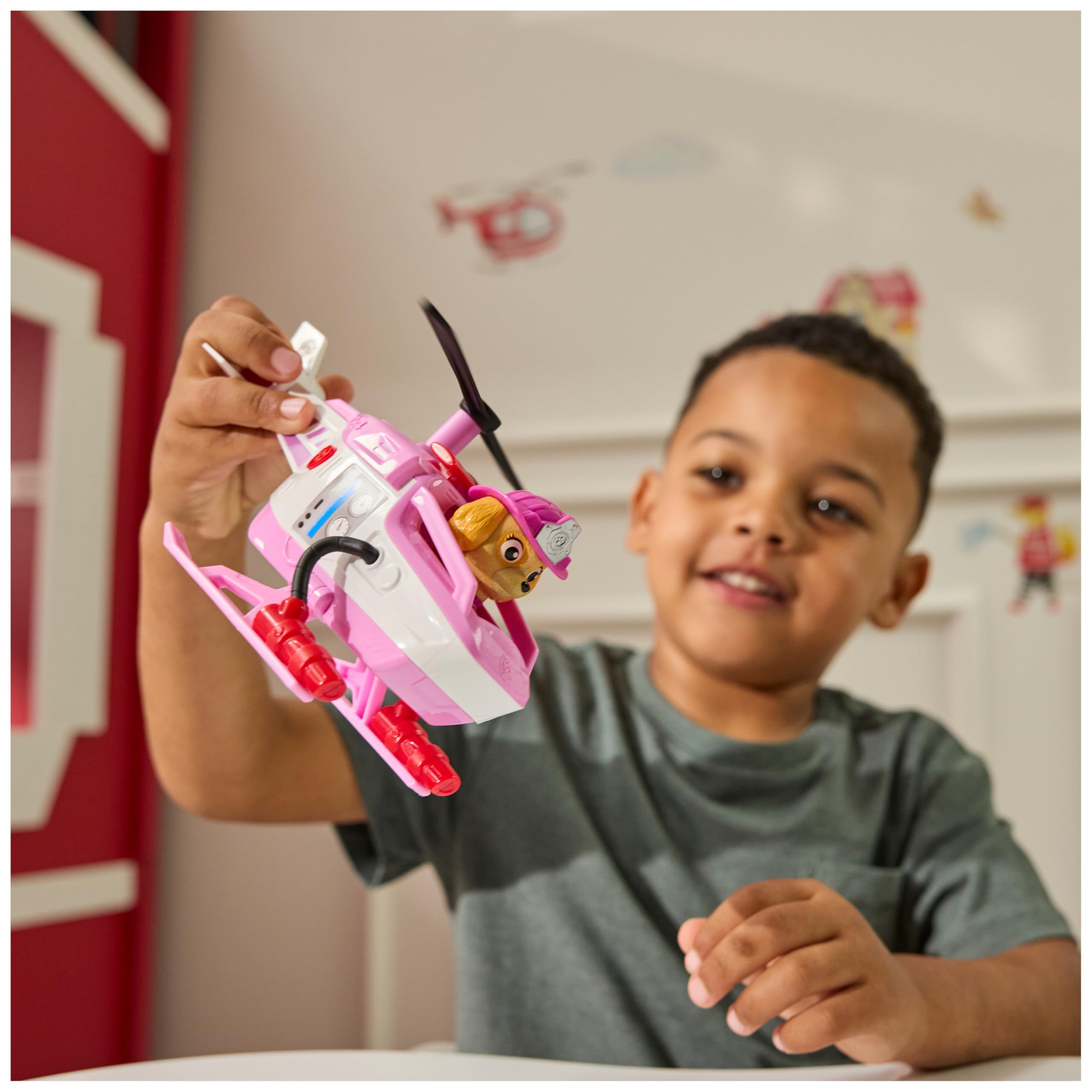 Paw Patrol Skye Rescue Fire Chopper with Action Figure - Firefighter Toy Vehicle for Kids 3+ 8