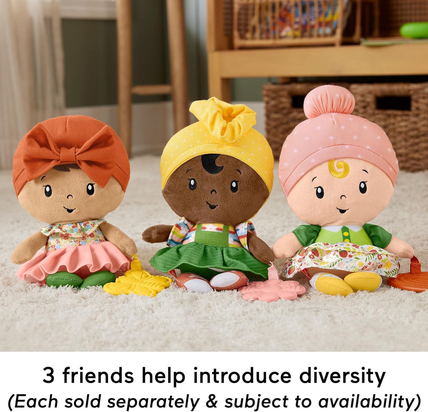 Fisher-Price Cuddle & Chime First Babydoll - Soft Sensory Doll with Teether for Infants 6+ Months 5