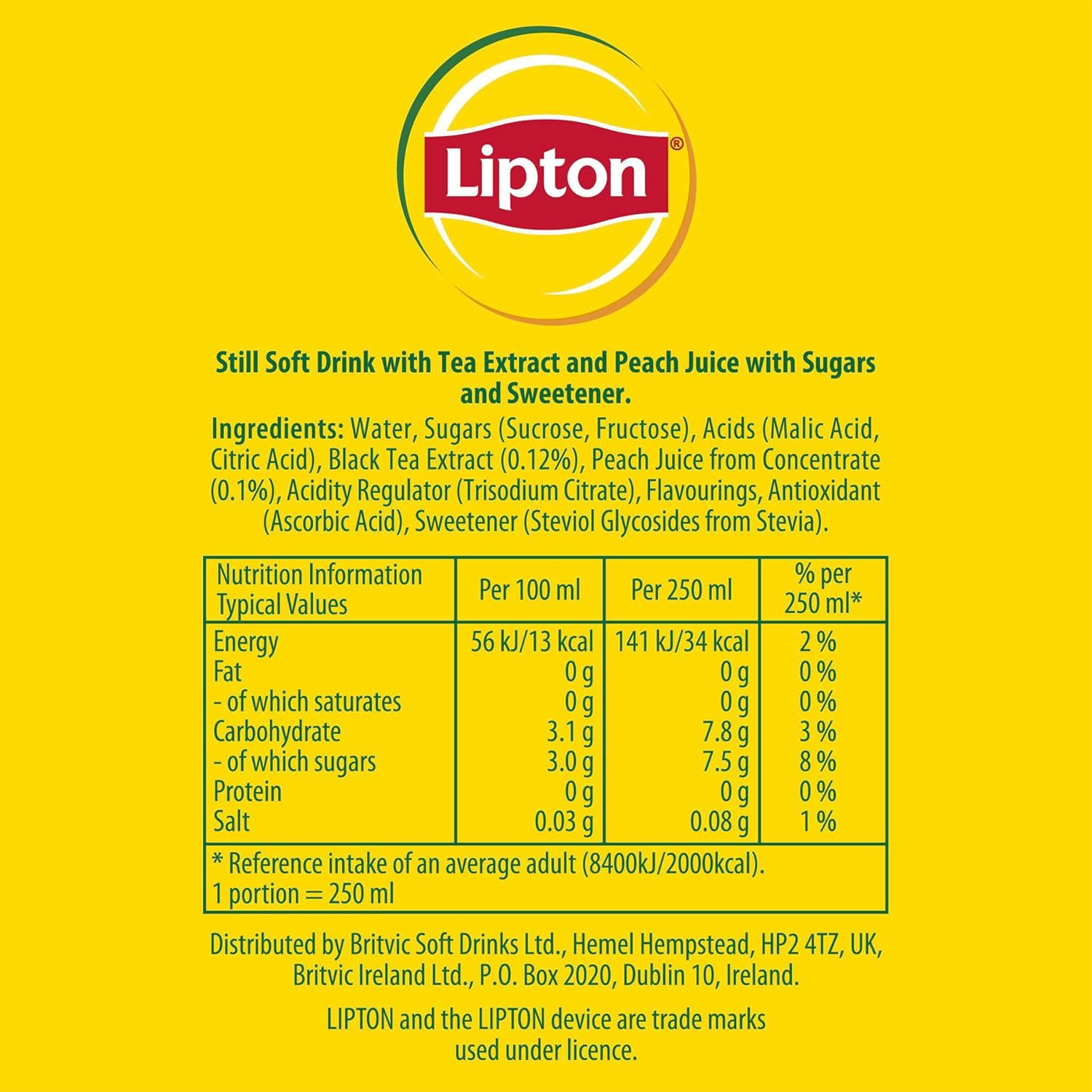 Lipton Ice Tea Peach Flavour 1.25L 4