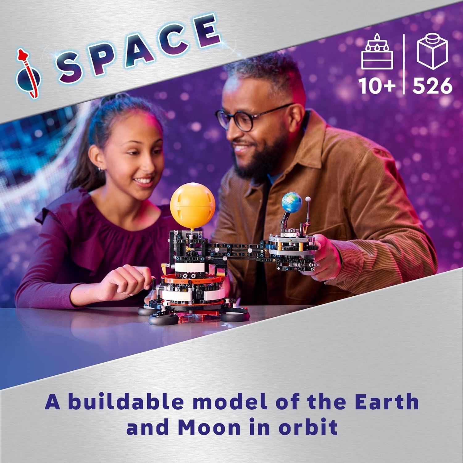 LEGO Technic Planet Earth and Moon in Orbit Building Set - Educational Space Model for Ages 10+ 3