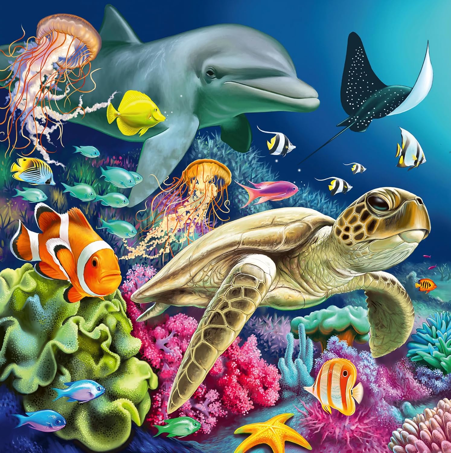 Ravensburger Underwater Sealife Adventure Jigsaw Puzzle - 49-Piece Kids Puzzle for Ages 5+ 6