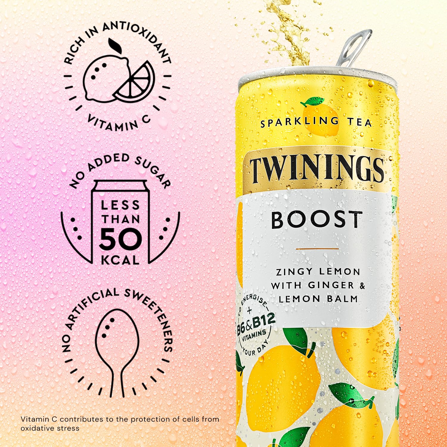 Twinings Boost - Lemon and Ginger Flavoured Sparkling Tea (330ml) 5