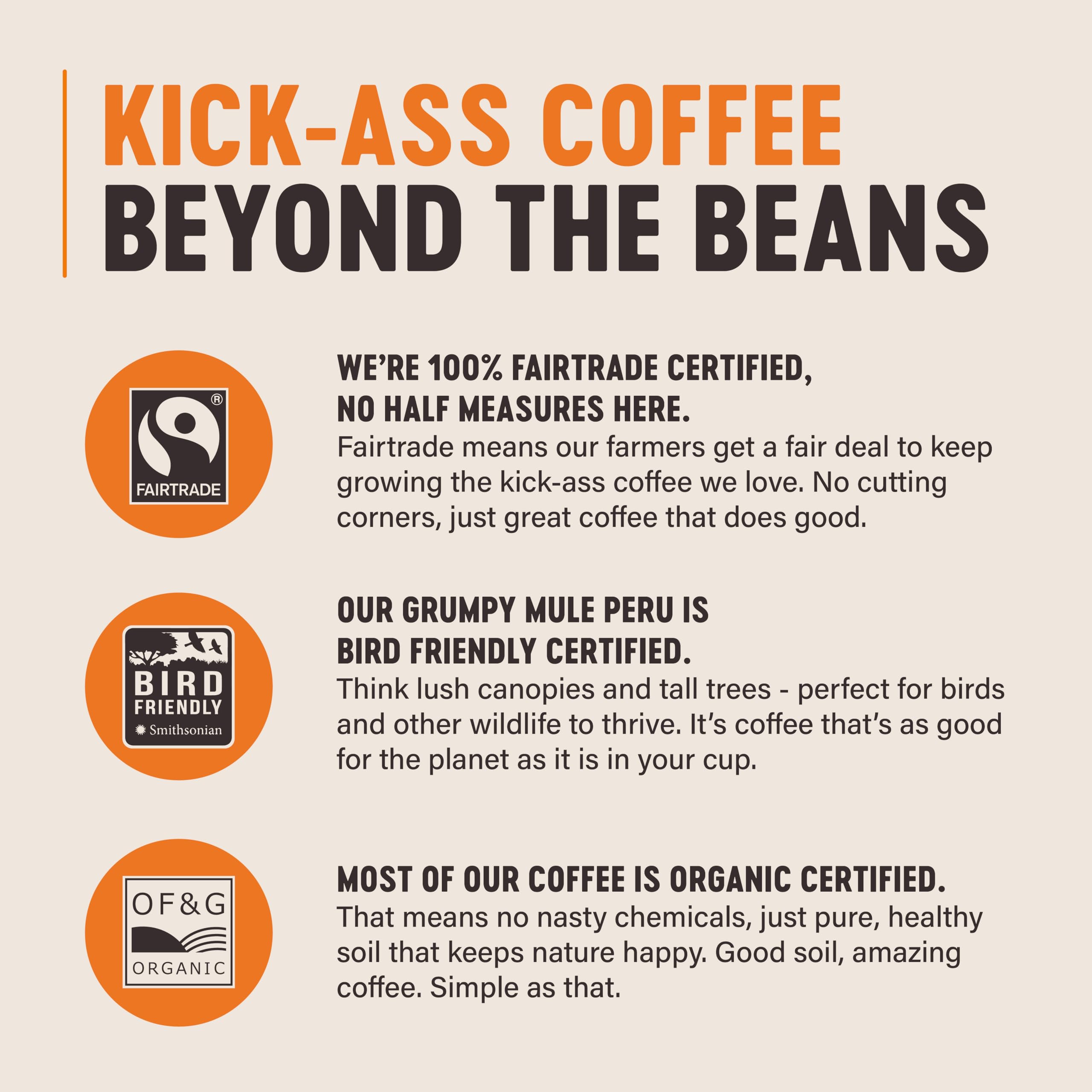 Grumpy Mule Top Notch Organic Blend Whole Coffee Beans - 500g 10