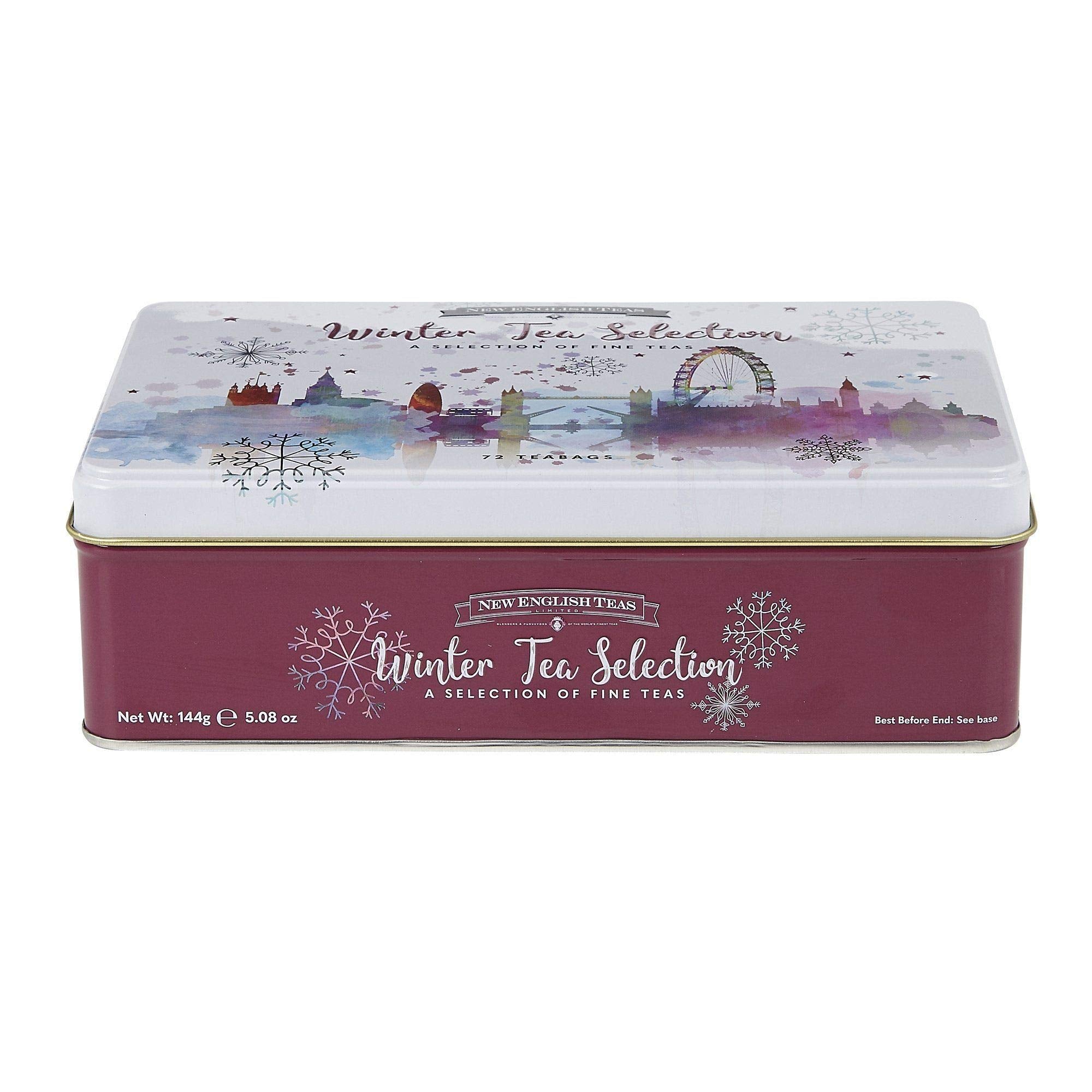 New English Teas - Winter Wonderland Christmas Tea Tin Gift with Assorted Teabags