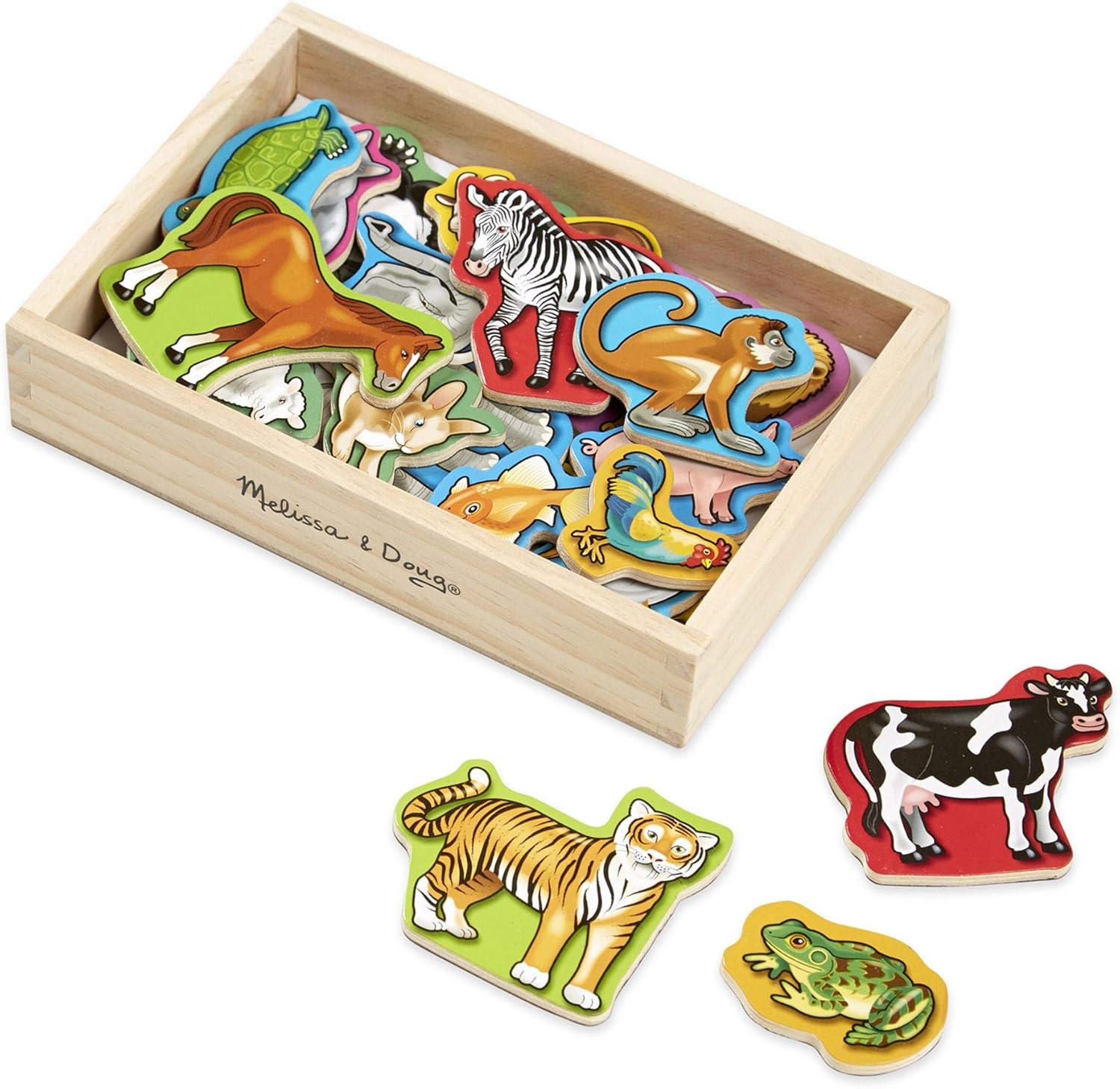 Melissa & Doug Wooden Animal Magnets - Educational Toy for Kids 2+