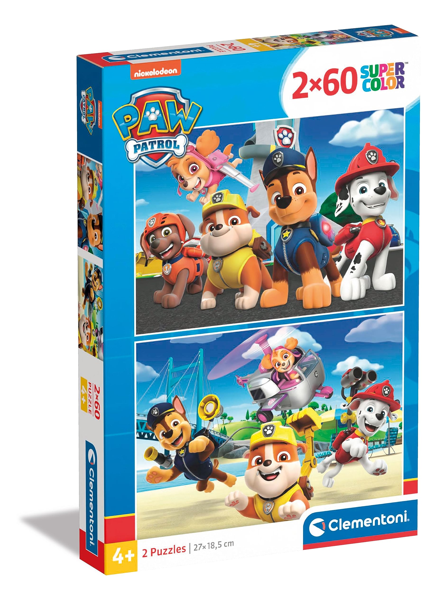 Clementoni PAW Patrol 2 x 60-Piece Jigsaw Puzzles for Kids - Educational Puzzle Set 7