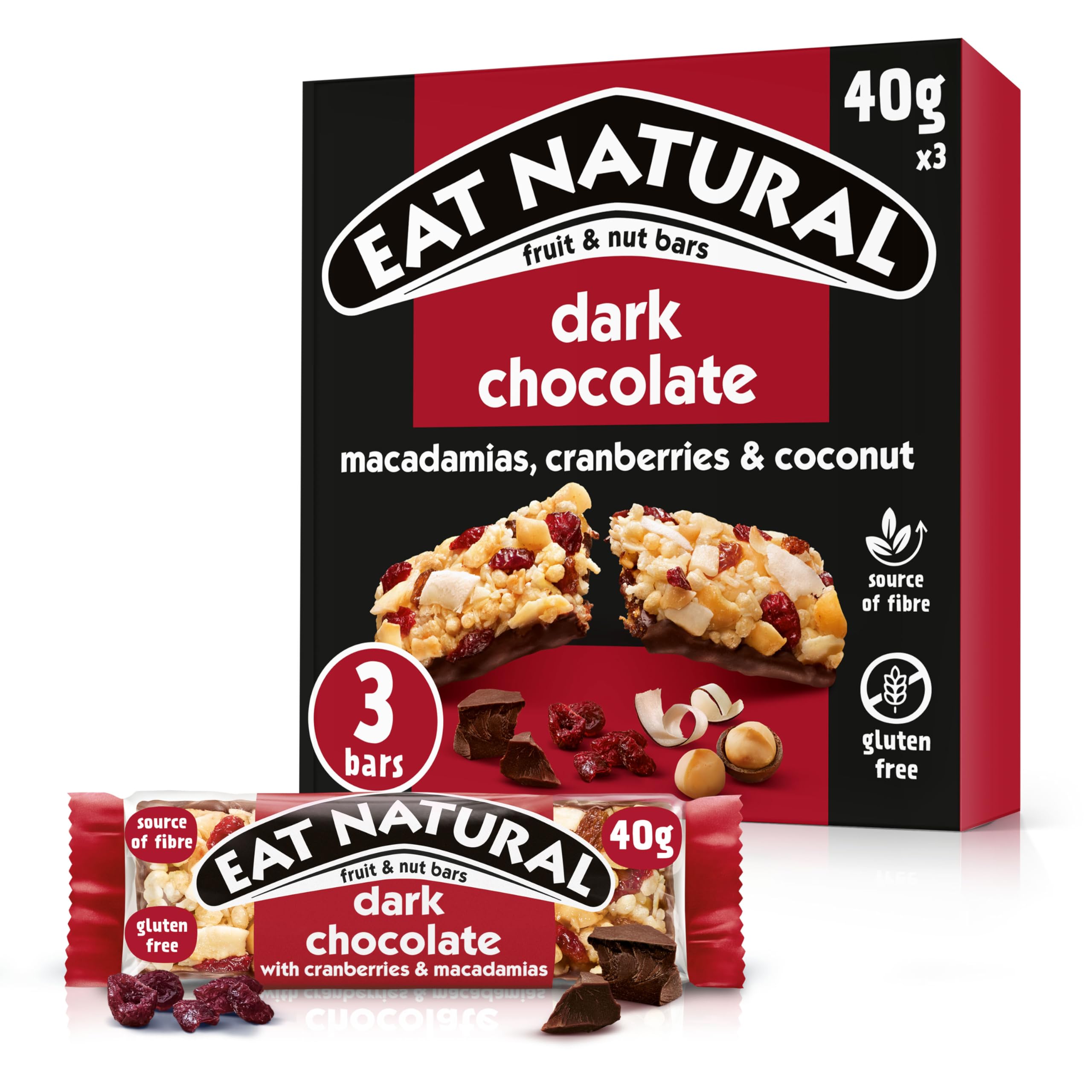 Eat Natural - Dark Chocolate with Cranberries & Macadamias Fruit & Nut Bar (30g)