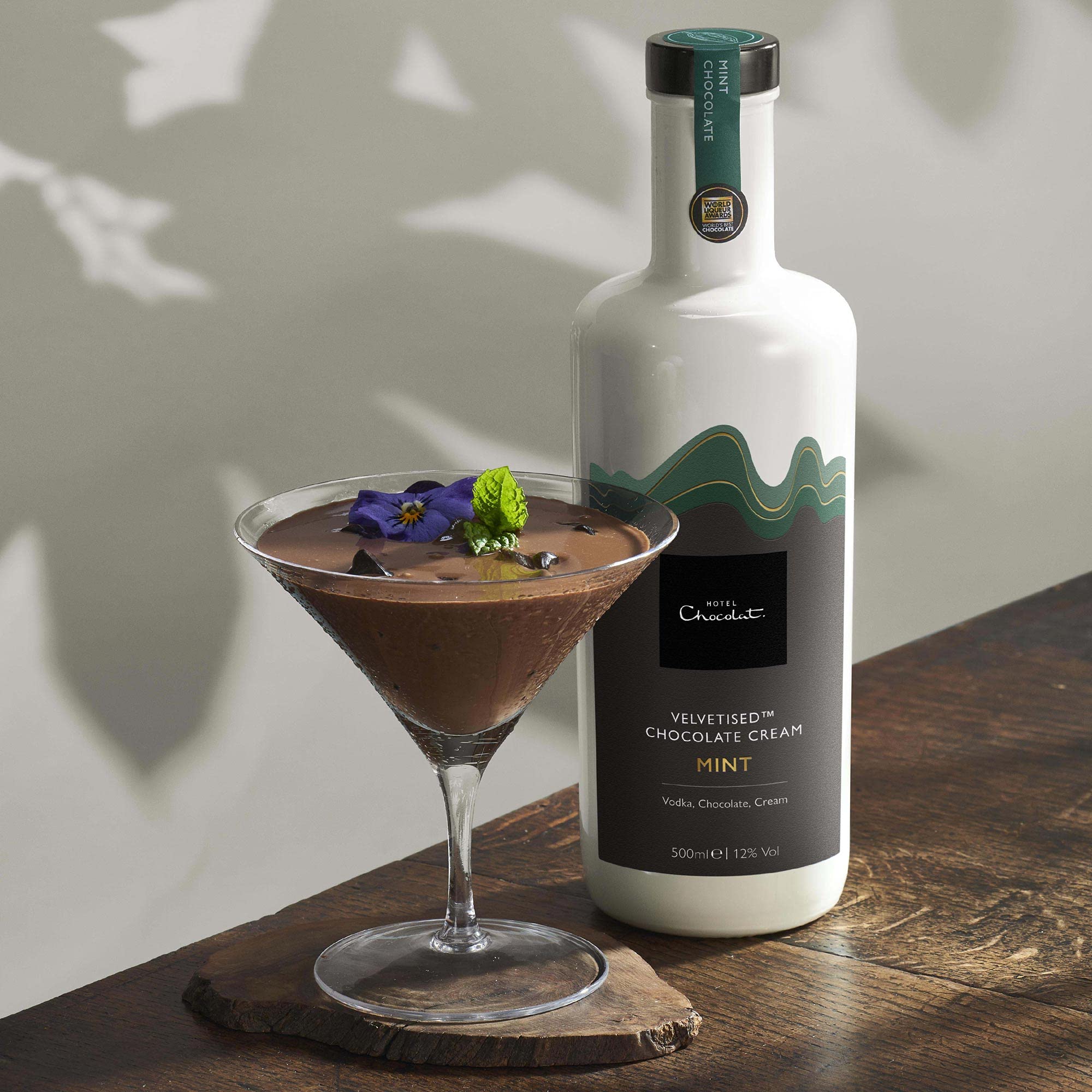 Hotel Chocolat Mint Velvetised Chocolate Cream Liqueur - 70% Dark Chocolate | 12% ABV | 500 ml