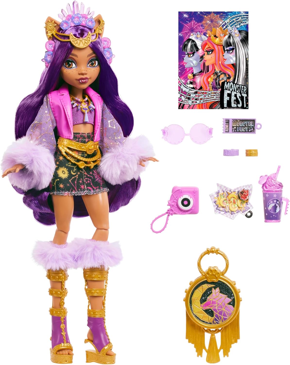 Monster High Clawdeen Wolf Monster Fest Festival Doll with Glam Outfit and Accessories 4