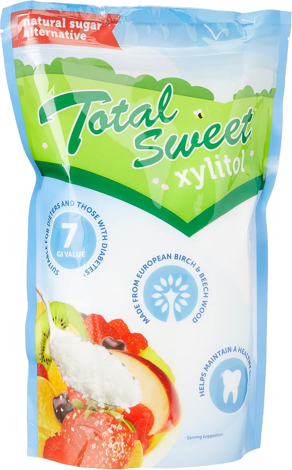 Total Sweet, 100 % natürliche Xylitol-Zuckeralternative, 1 kg – aus Birkenholz gewonnen, niedriger GI, glutenfrei, vegan