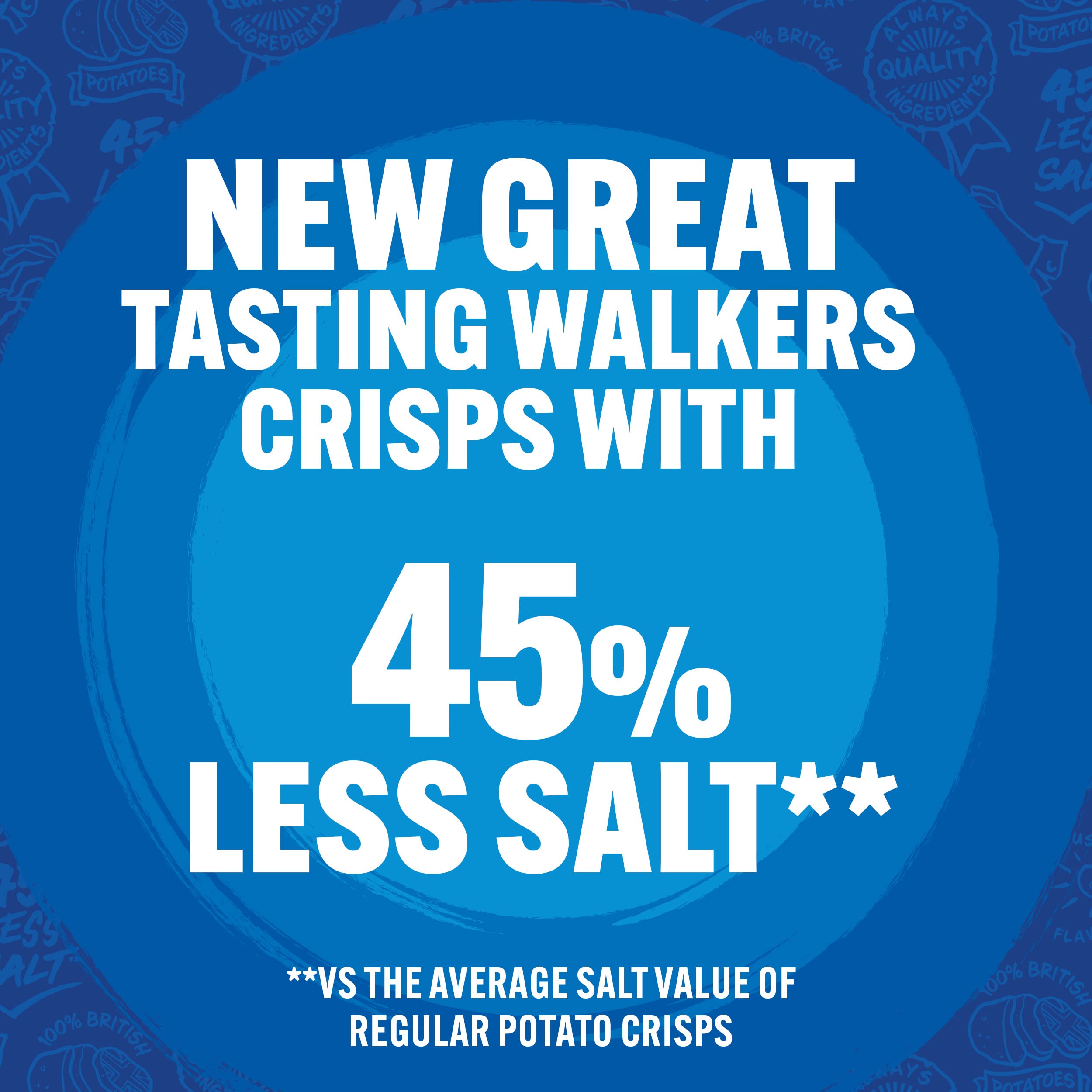 Walkers Less Salt Mild Cheese & Onion Crisps Multipack 6 x 25g