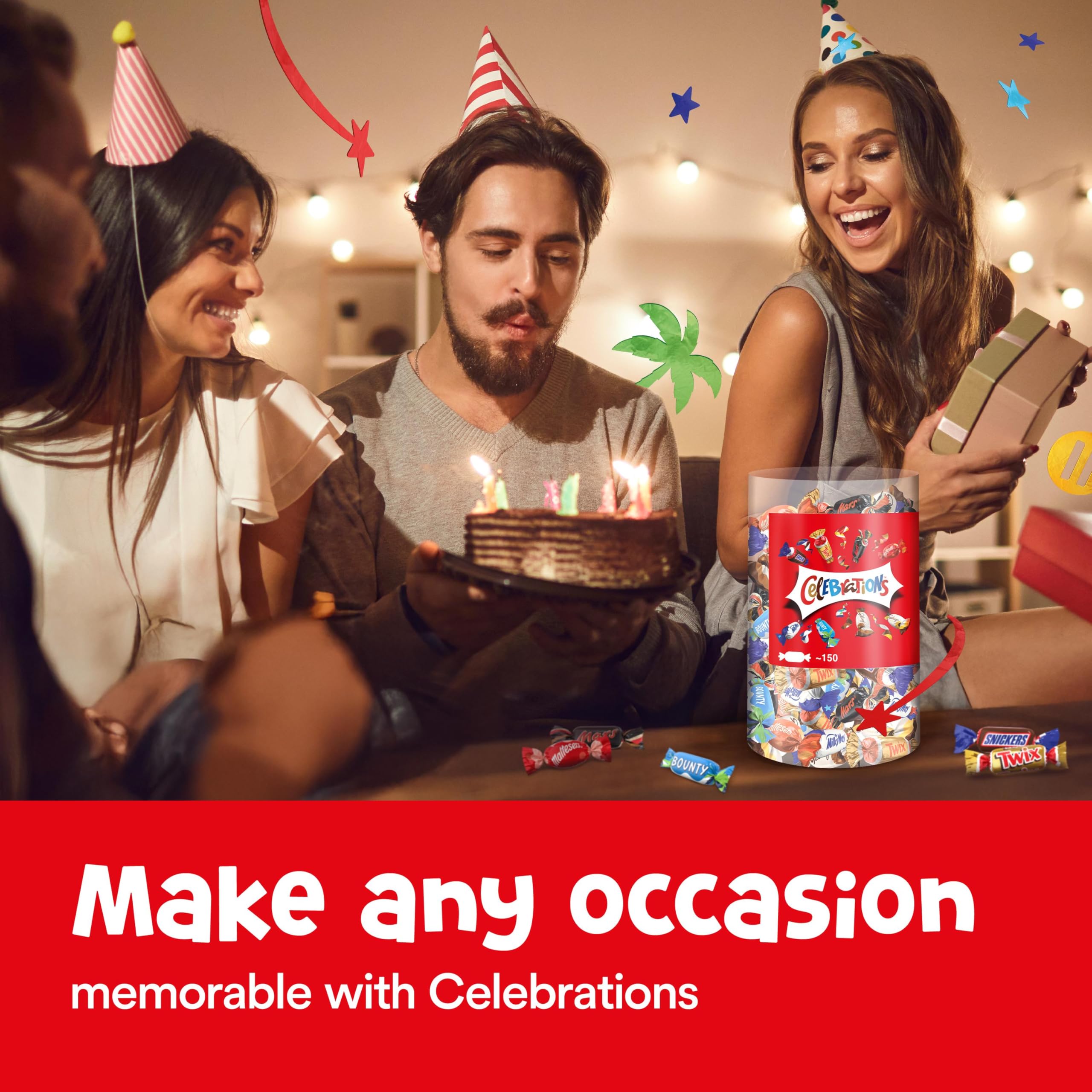 Celebrations Milchschokolade-Geschenkbox mit Mini-Schokoladen und Keksriegeln in einer Tube 5