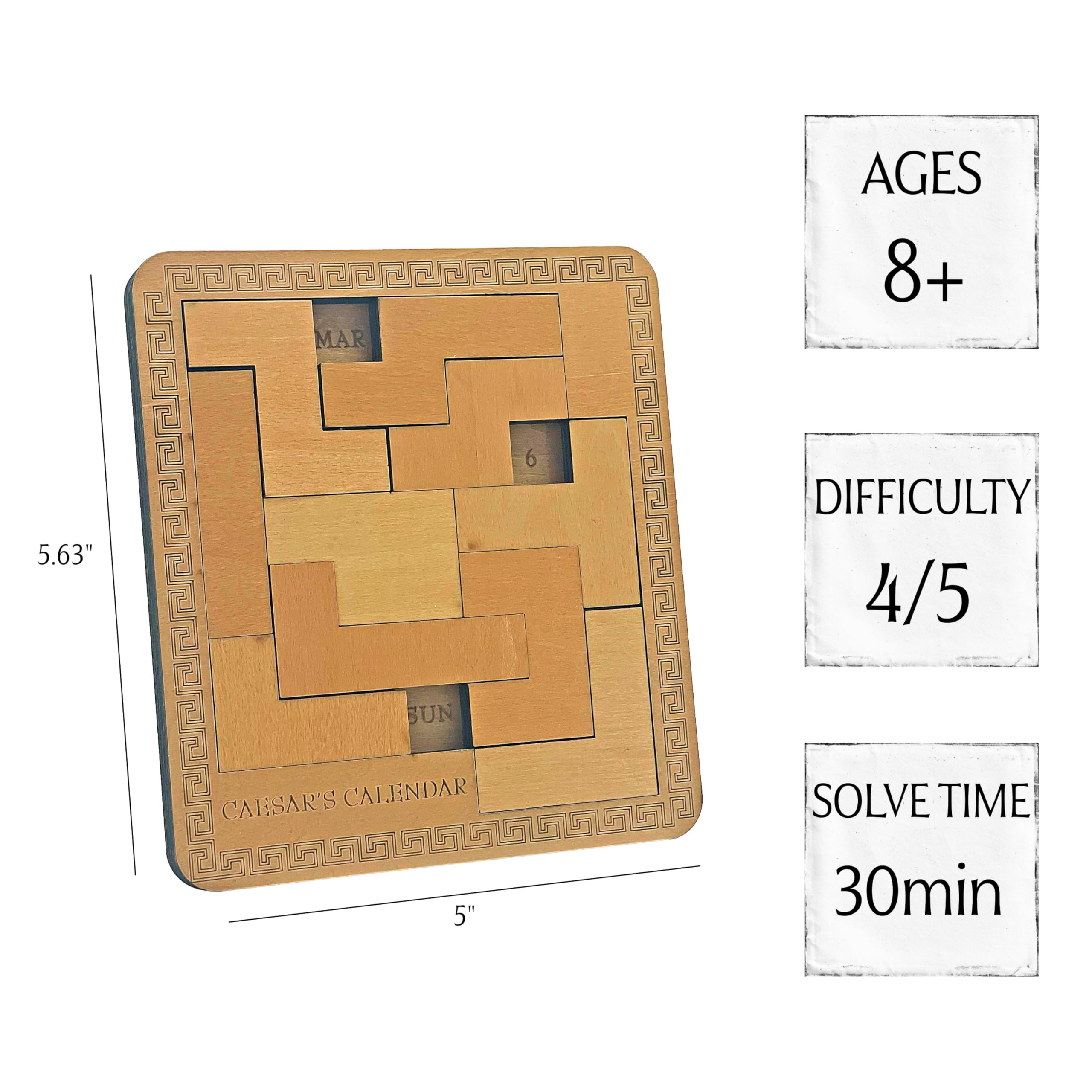 True Genius: Caesar's Calendar - 365-Day Wooden Brain Teaser Puzzle for Adults & Kids 4