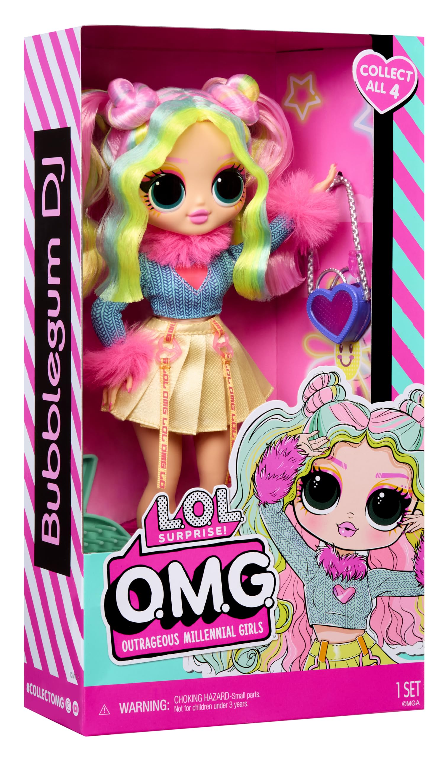 L.O.L. Surprise! OMG Bubblegum D.J. Fashion Doll - Stylish Collectible with Rooted Hair & Outfit 5