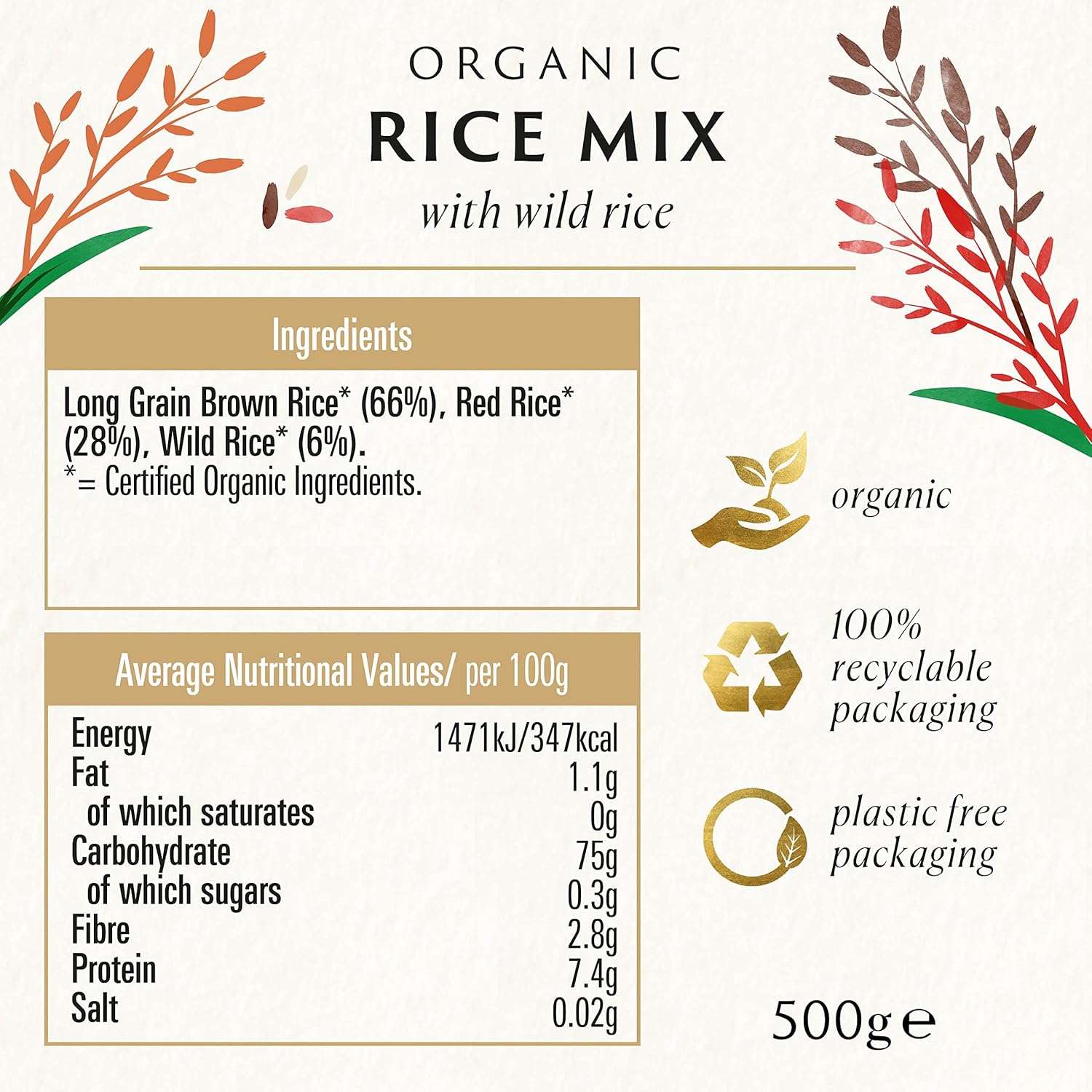 Biona Organic Wild Rice Mix - 500g 4