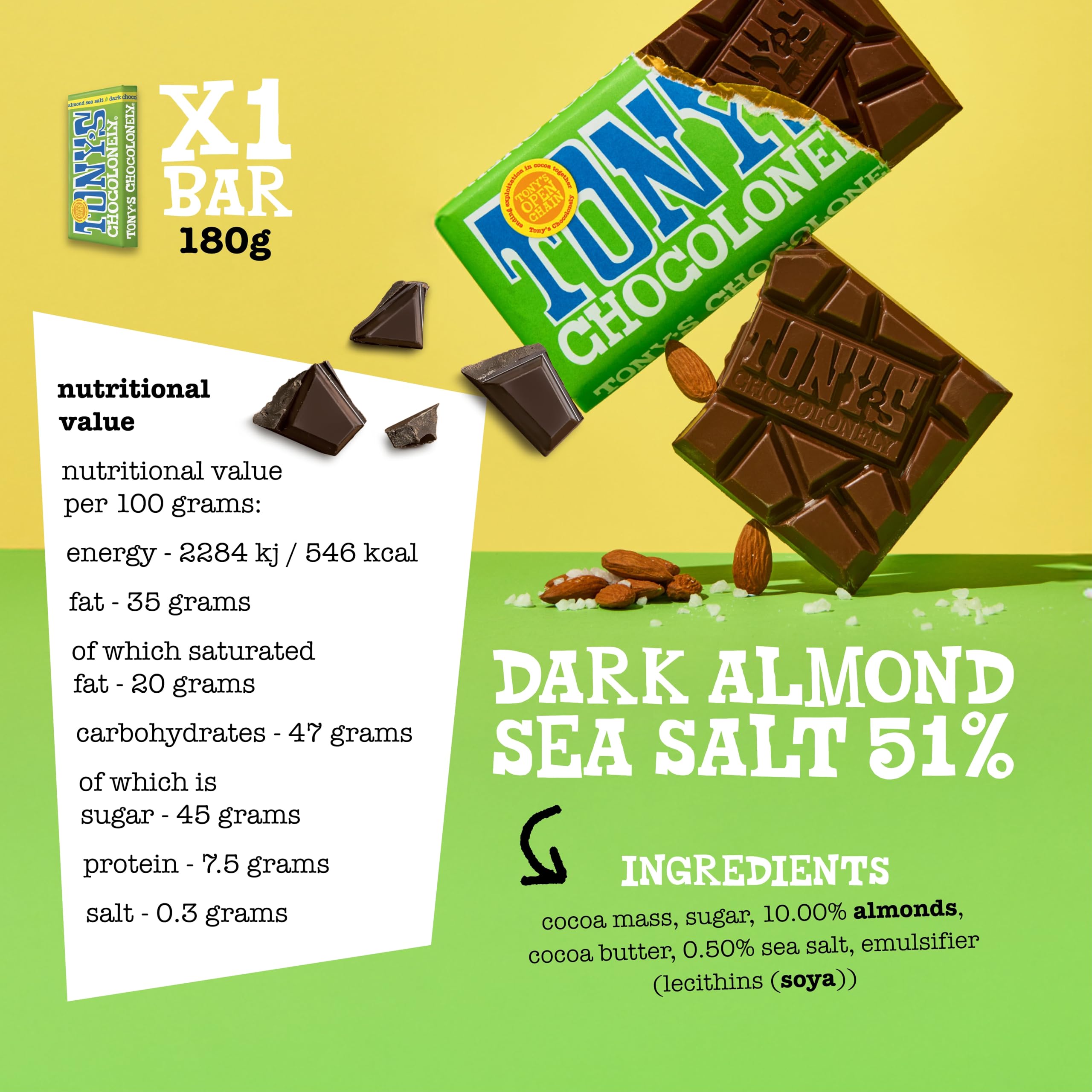 Tony's Chocolonely - Rainbowpack Classic Chocolate Variety Pack (6 x 180g) 10