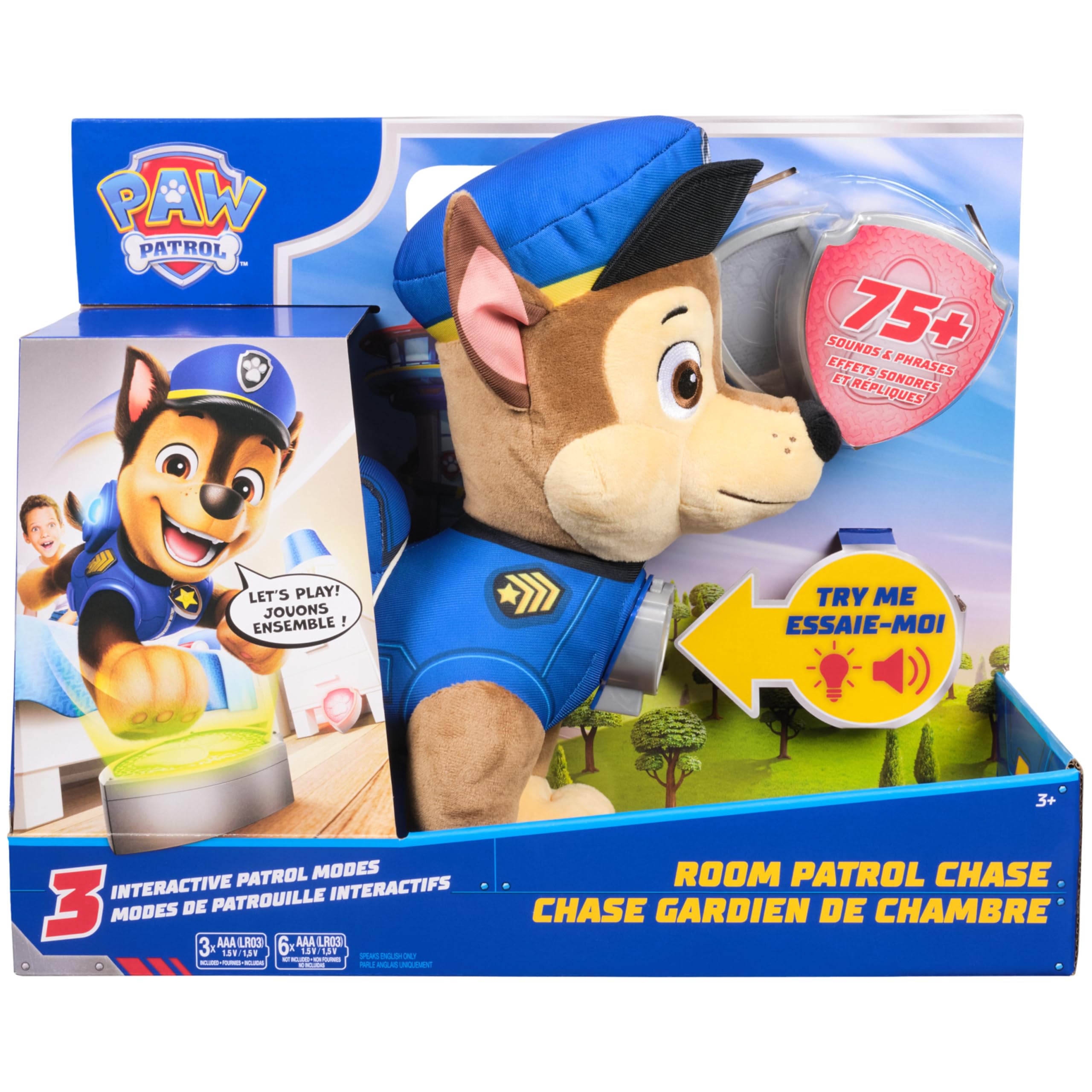 Paw Patrol Chase Interactive Plush Toy - 75+ Sounds & Phrases | 12 Inches | Ages 3+ 2
