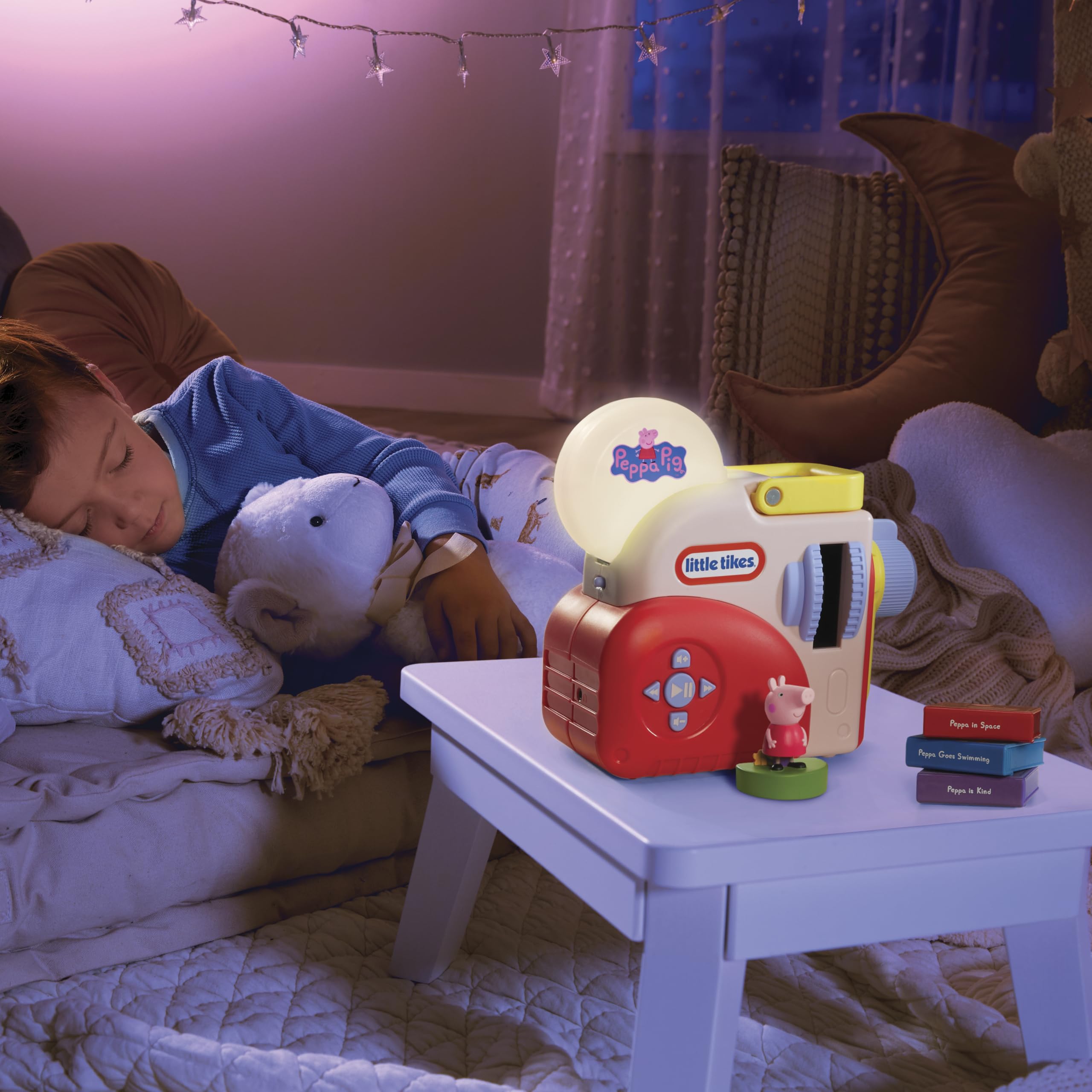 little tikes Story Dream Machine Starter Pack with Peppa Pig Stories - Light, Sound, Audio Projector for Ages 3+ 4