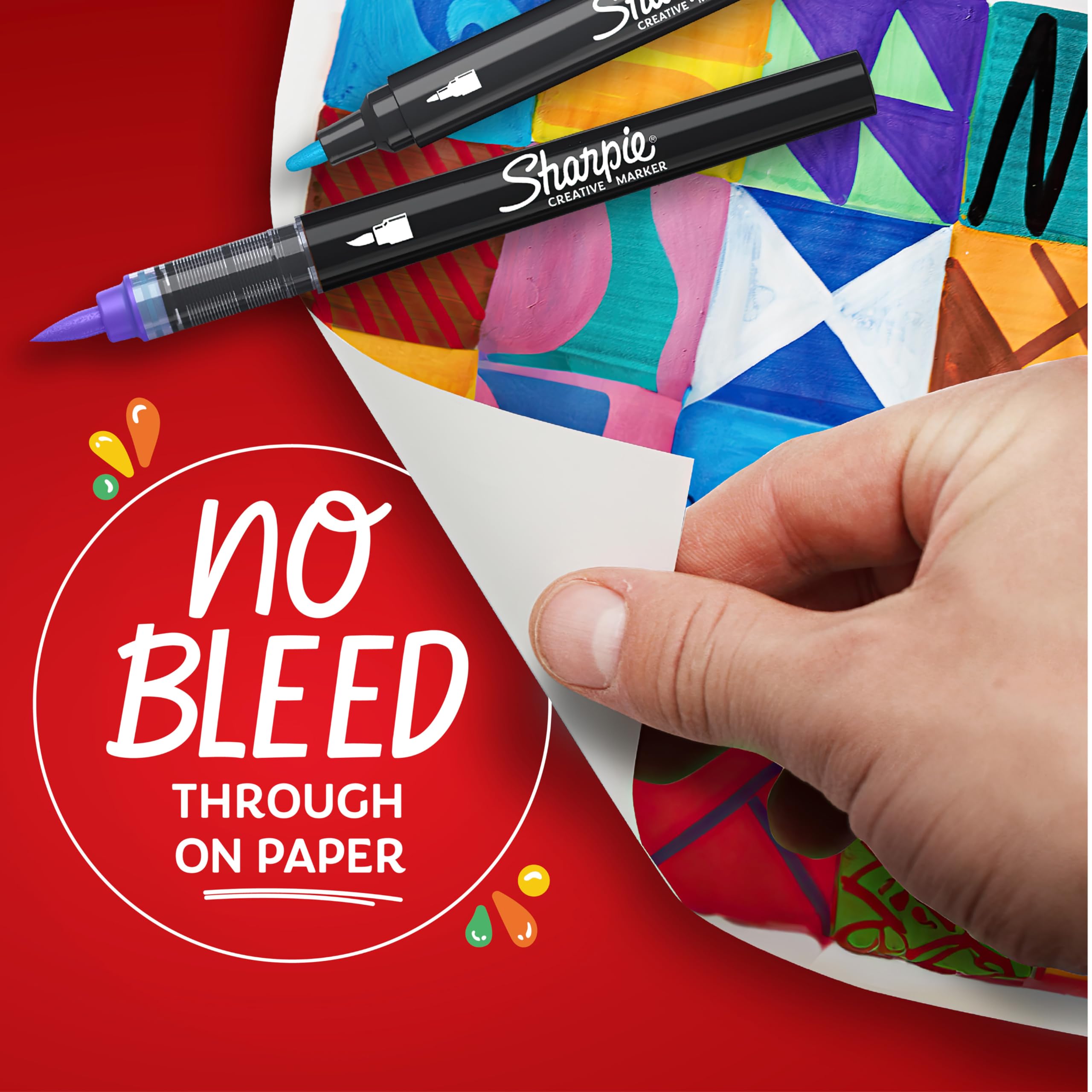 Sharpie Creative Marker Acrylic Paint Pens - Water-Based, No-Bleed Ink, Pops on Light & Dark Surfaces | Pack of 6 Red 4