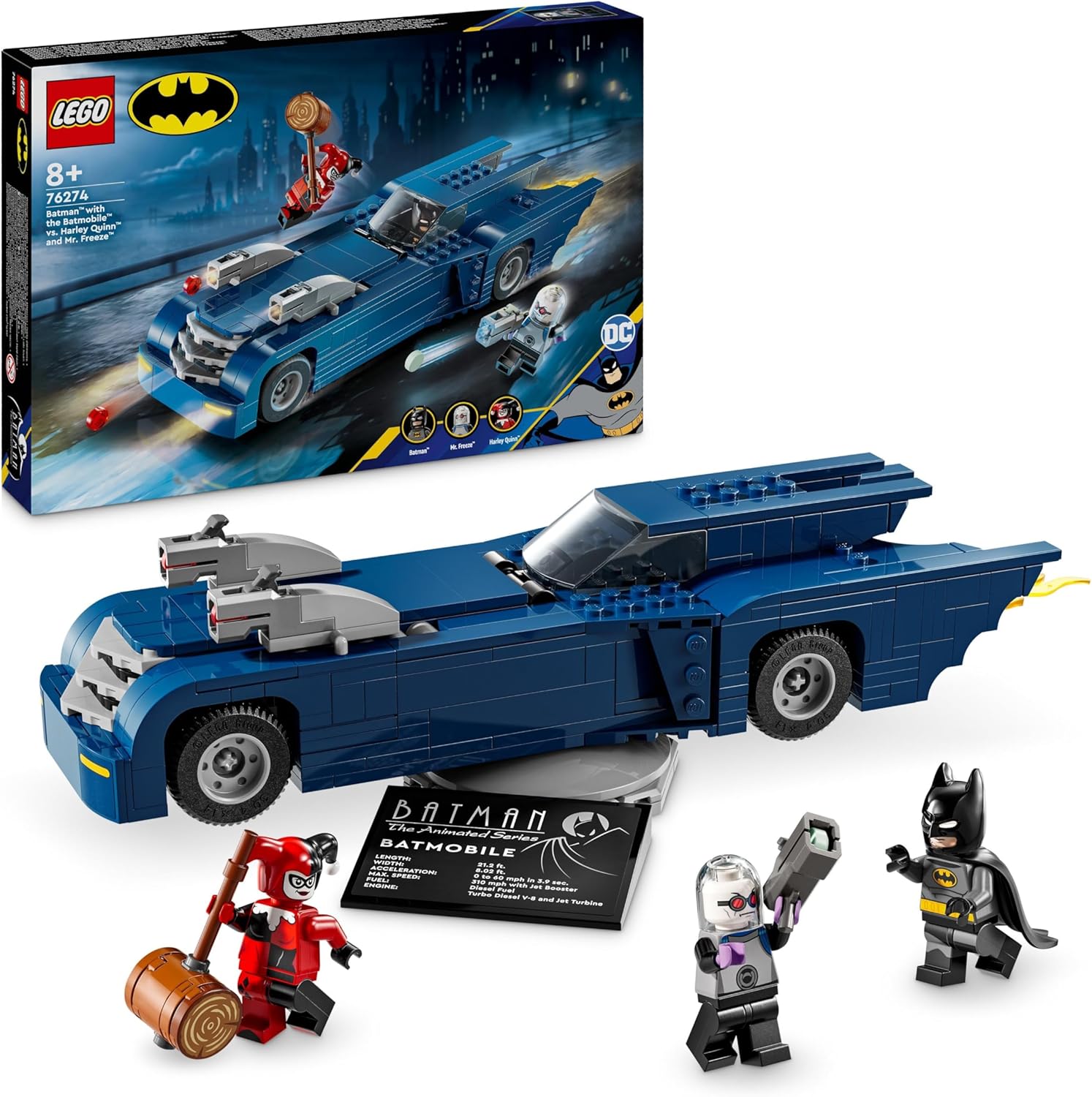 LEGO DC Batman with the Batmobile vs. Harley Quinn & Mr. Freeze - Building Set for 8+ Years