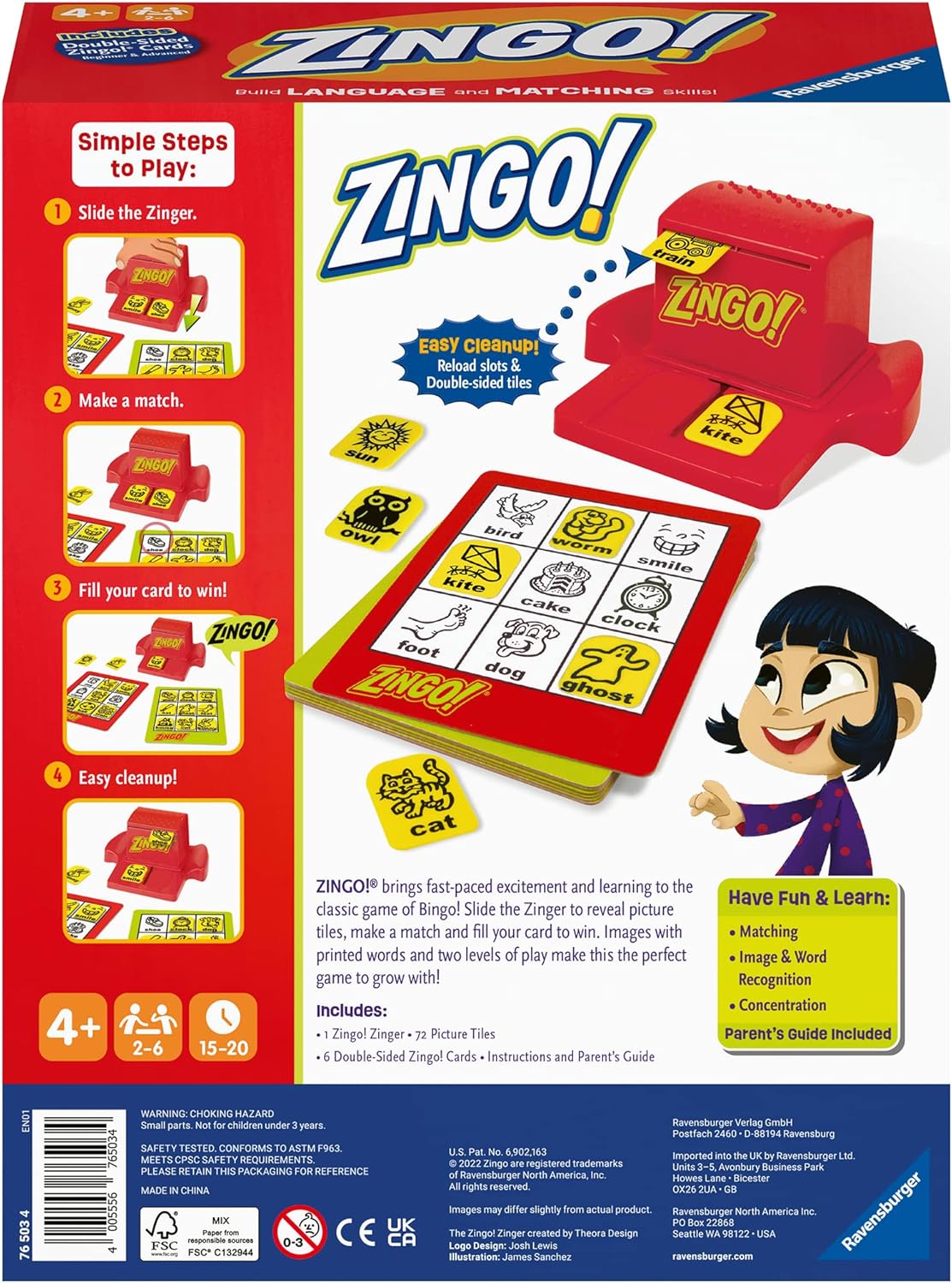 Ravensburger Zingo Bingo Game - Educational Board Game for Kids Age 4 and Up 6