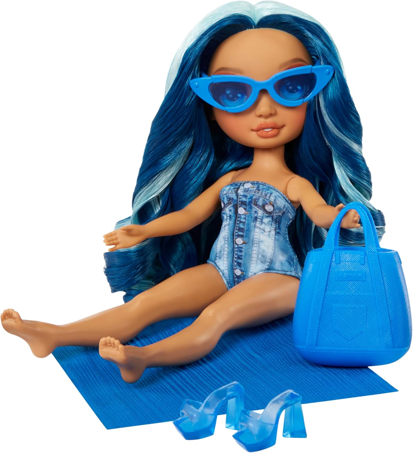 Rainbow High Swim & Style - Skyler (Blue) - 28 cm Doll with Shimmery Wrap 3