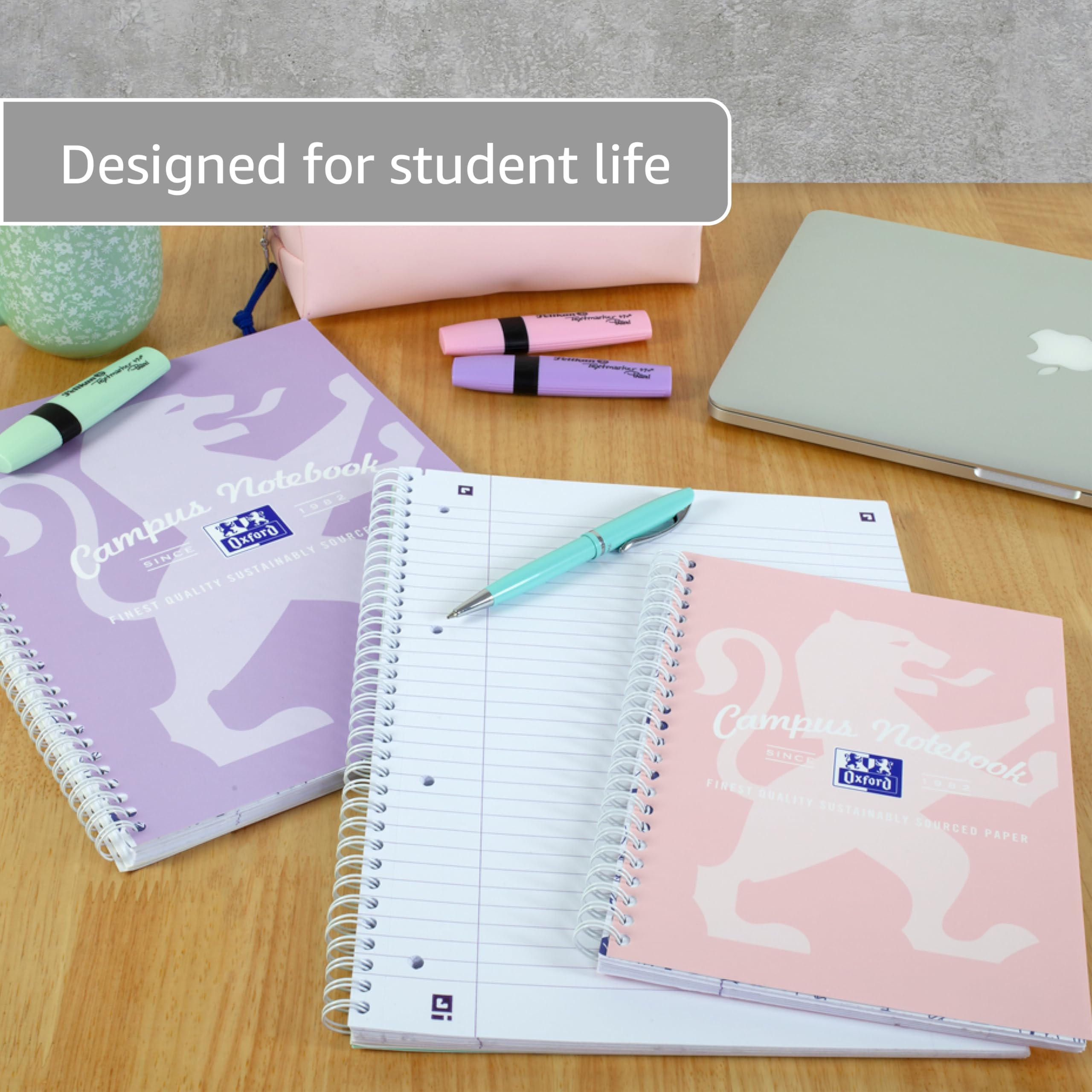 Oxford Campus Pastel A5 Notebooks - Lined, 140 Pages, Assorted Colors (3 Pack) 4