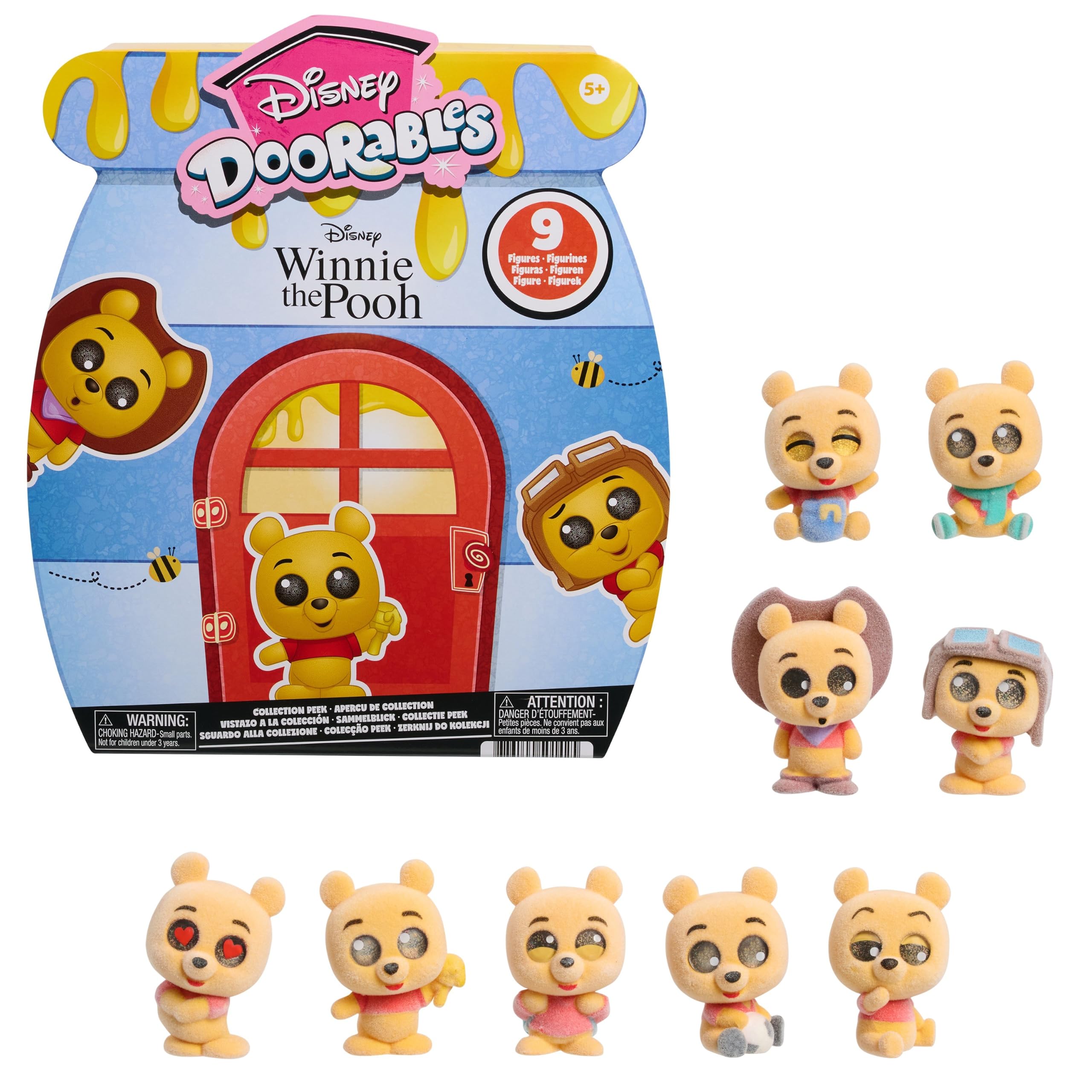 Disney Doorables Winnie the Pooh Collector Peek - 9 Flocked Figurines | Ages 5+ 1